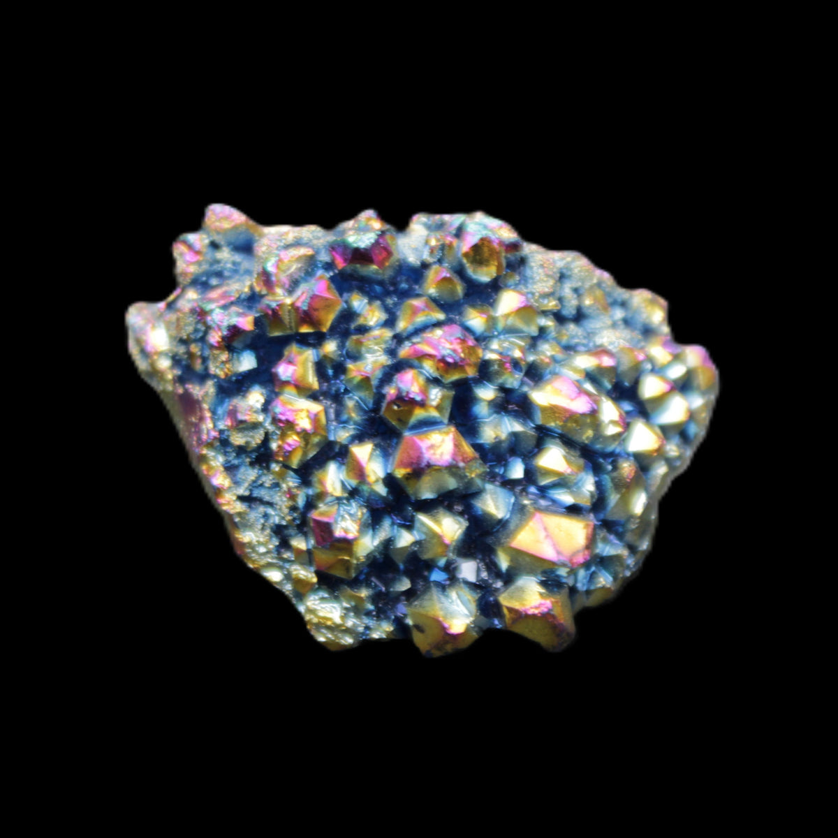 Aura electroplated Quartz cluster 38-45mm 24-28g in sunlight - Rocks and Things Store