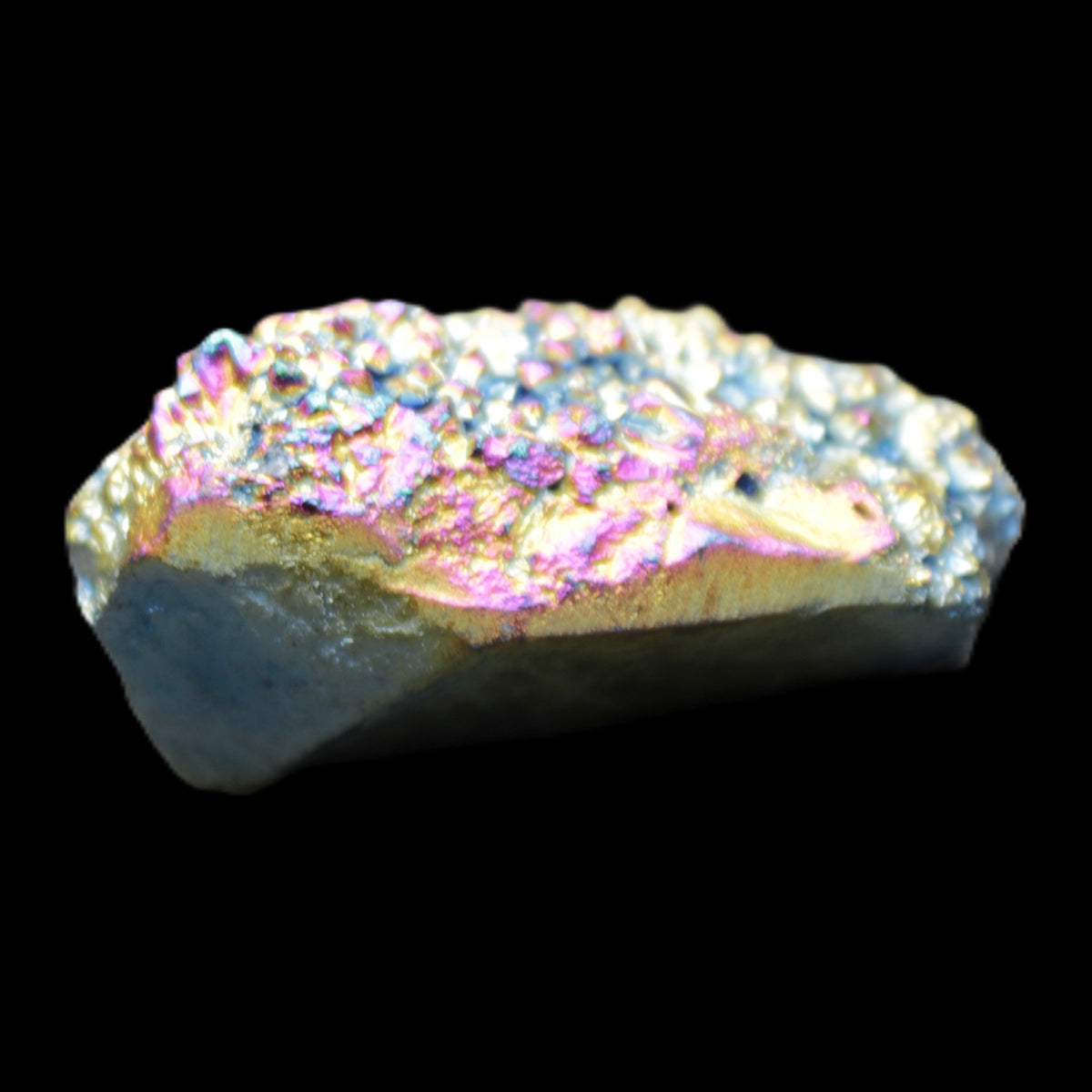 Aura electroplated Quartz cluster 38-45mm 24-28g in sunlight - Rocks and Things Store