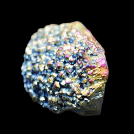 Aura electroplated Quartz cluster 38-45mm 24-28g in sunlight - Rocks and Things Store