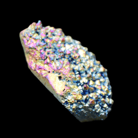 Aura electroplated Quartz cluster 38-45mm 24-28g in sunlight - Rocks and Things Store