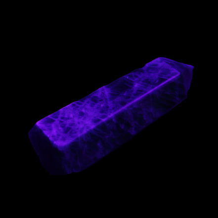 Apatite wand 24*19*64mm 55g in UV light - Rocks and Things Store