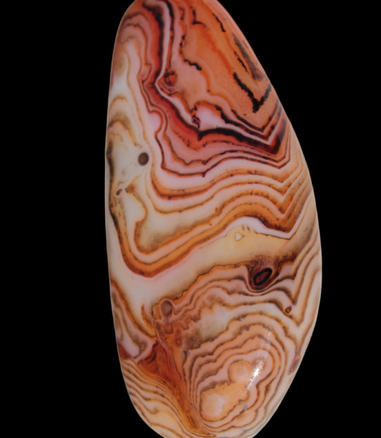 Crazy Lace Silk Banded Agate tumbled stone from Madagascar 59g in sunlight - Rocks and Things Store