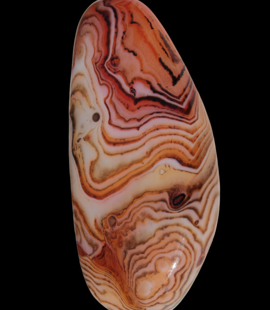 Crazy Lace Silk Banded Agate tumbled stone from Madagascar 59g in sunlight - Rocks and Things Store