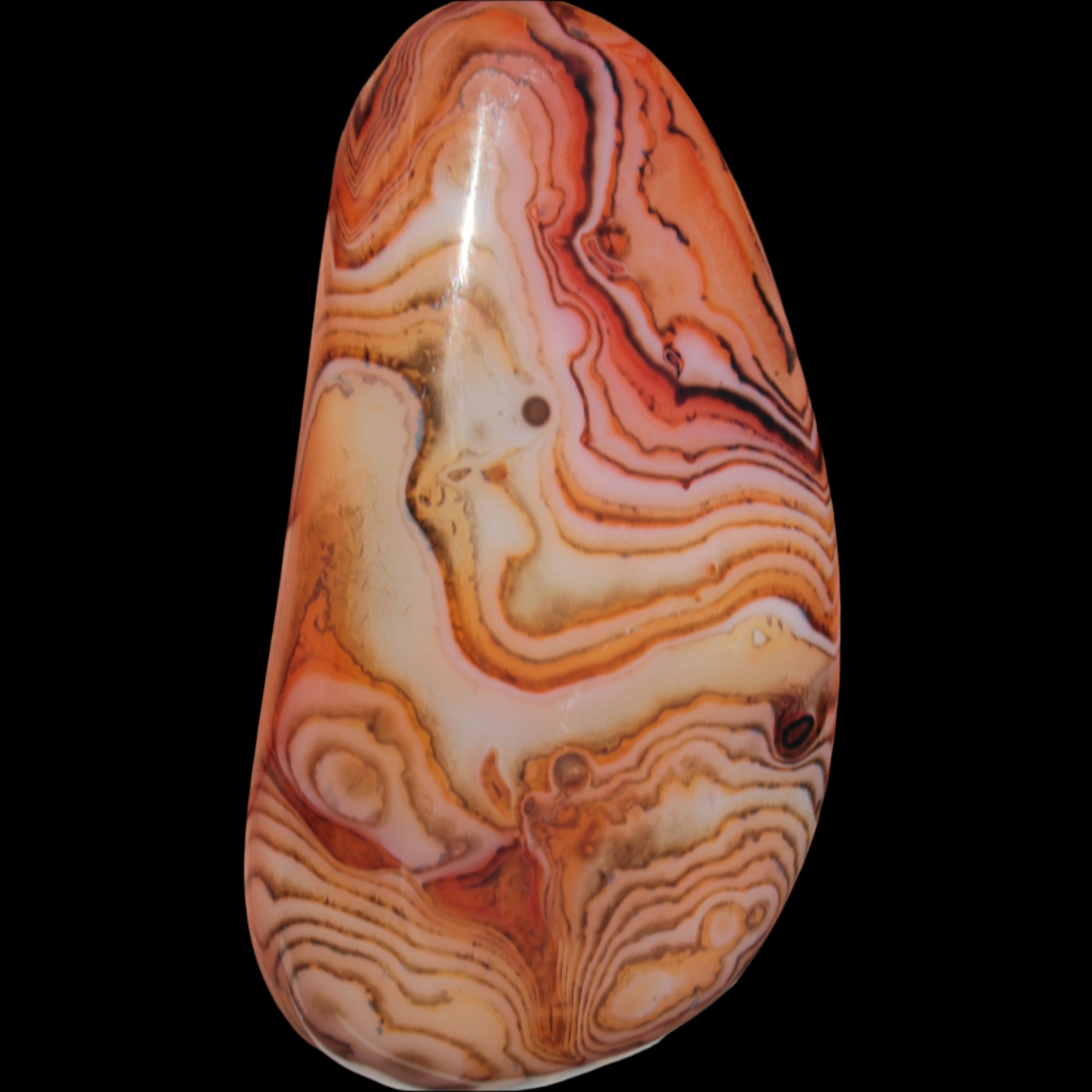 Crazy Lace Silk Banded Agate tumbled stone from Madagascar 59g in sunlight - Rocks and Things Store