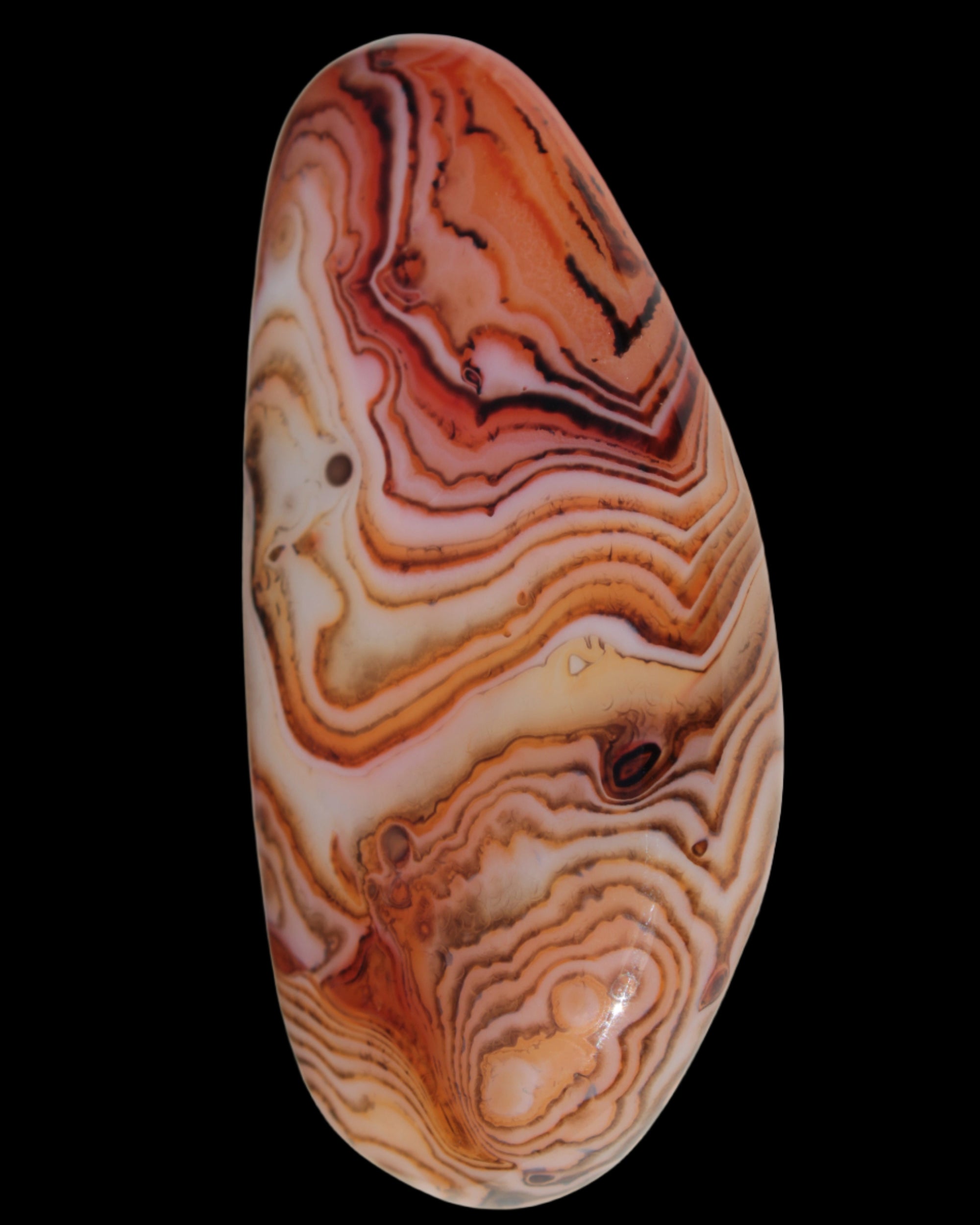 Crazy Lace Silk Banded Agate tumbled stone from Madagascar 59g in sunlight - Rocks and Things Store