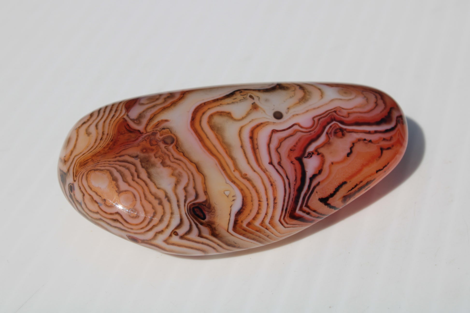 Crazy Lace Silk Banded Agate tumbled stone from Madagascar 59.1g Rocks and Things