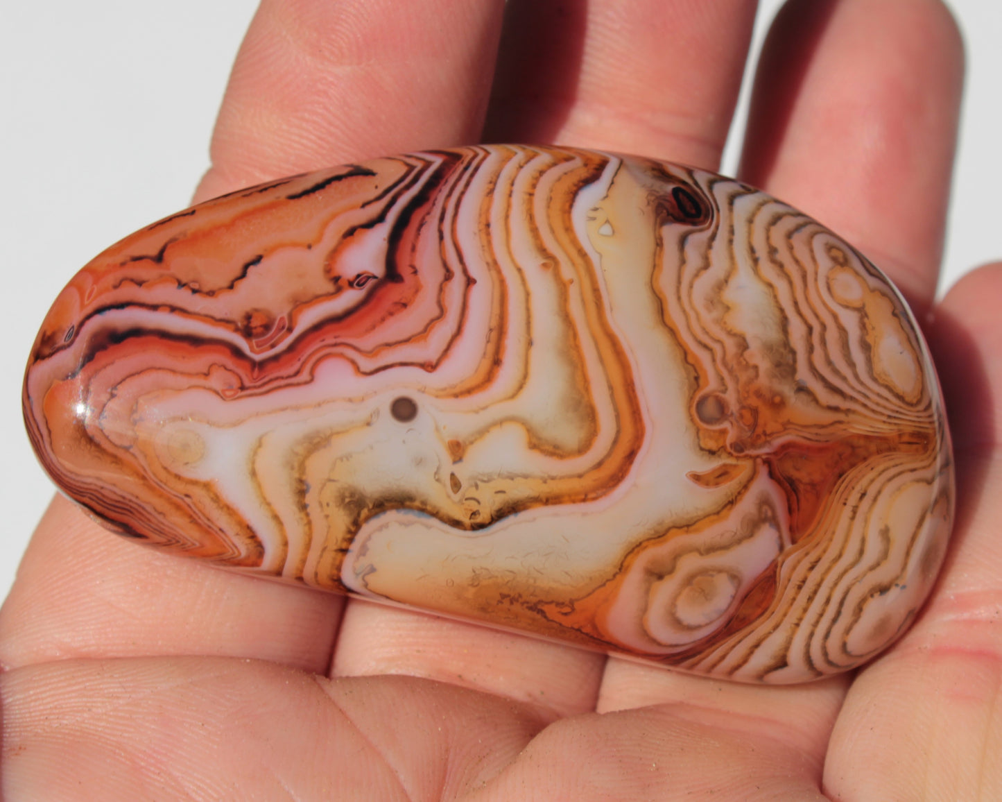 Crazy Lace Silk Banded Agate tumbled stone from Madagascar 59.1g Rocks and Things