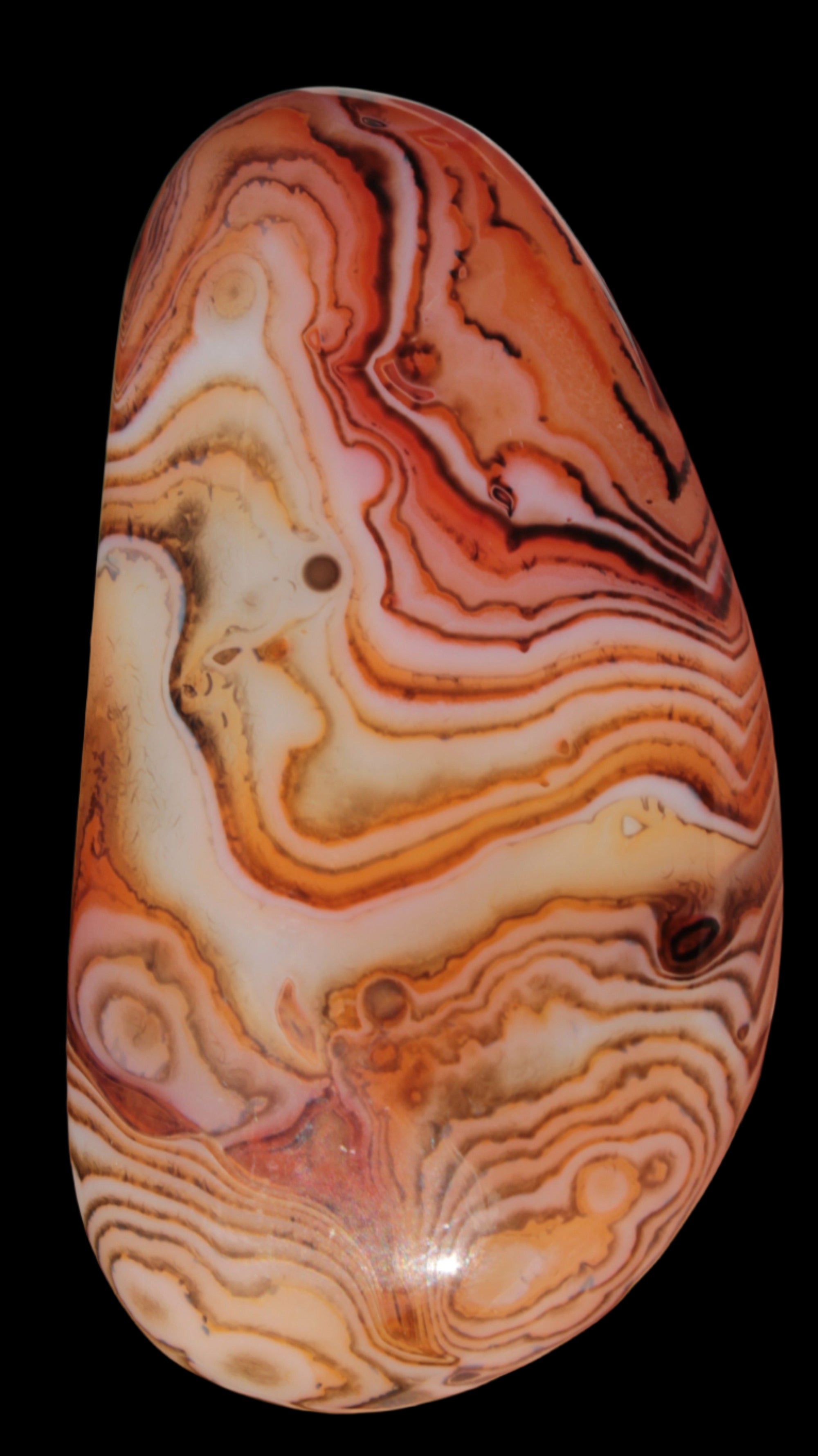 Crazy Lace Silk Banded Agate tumbled stone from Madagascar 59g in sunlight - Rocks and Things Store