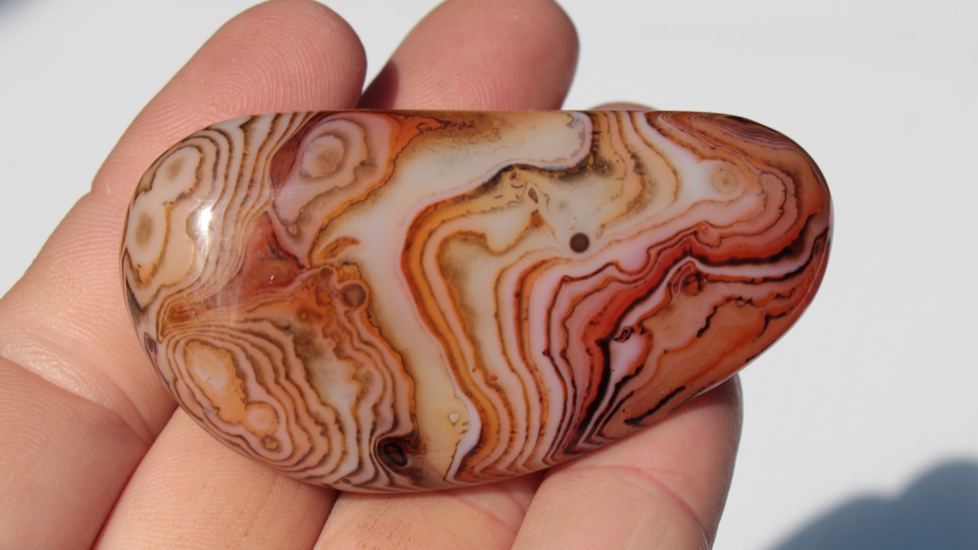 Crazy Lace Silk Banded Agate tumbled stone from Madagascar 59.1g Rocks and Things