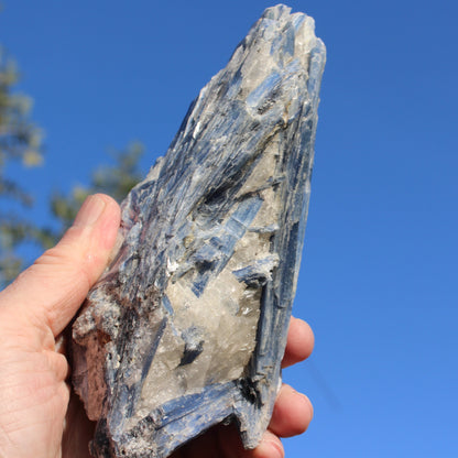 Blue Kyanite cluster with stand 830g