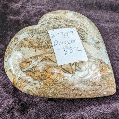 Dinosaur Bone Fossil heart from Madagascar 206g