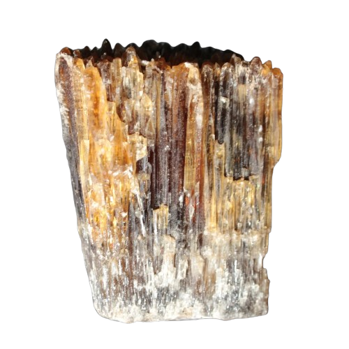 Amber Calcite phosphorescent crystal 127g in sunlight - Rocks and Things Store