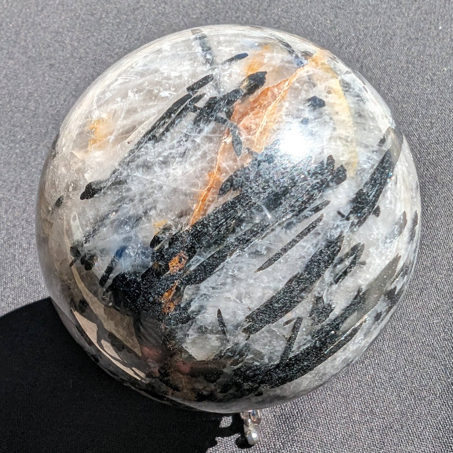 Quartz with Tourmaline sphere from Madagascar 541g