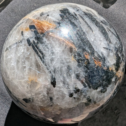 Quartz with Tourmaline sphere from Madagascar 541g
