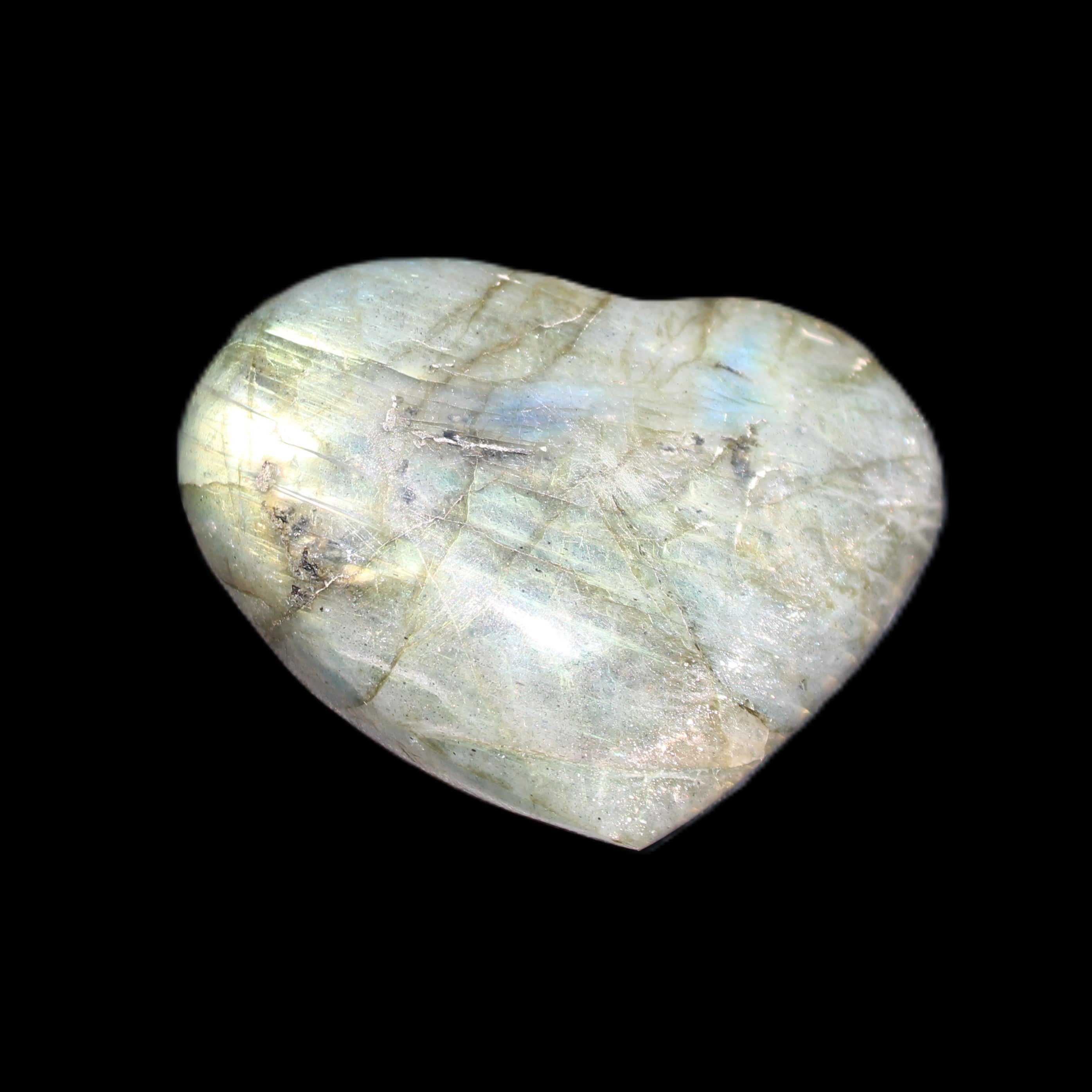 Labradorite heart 39-44g in sunlight - Rocks and Things Store