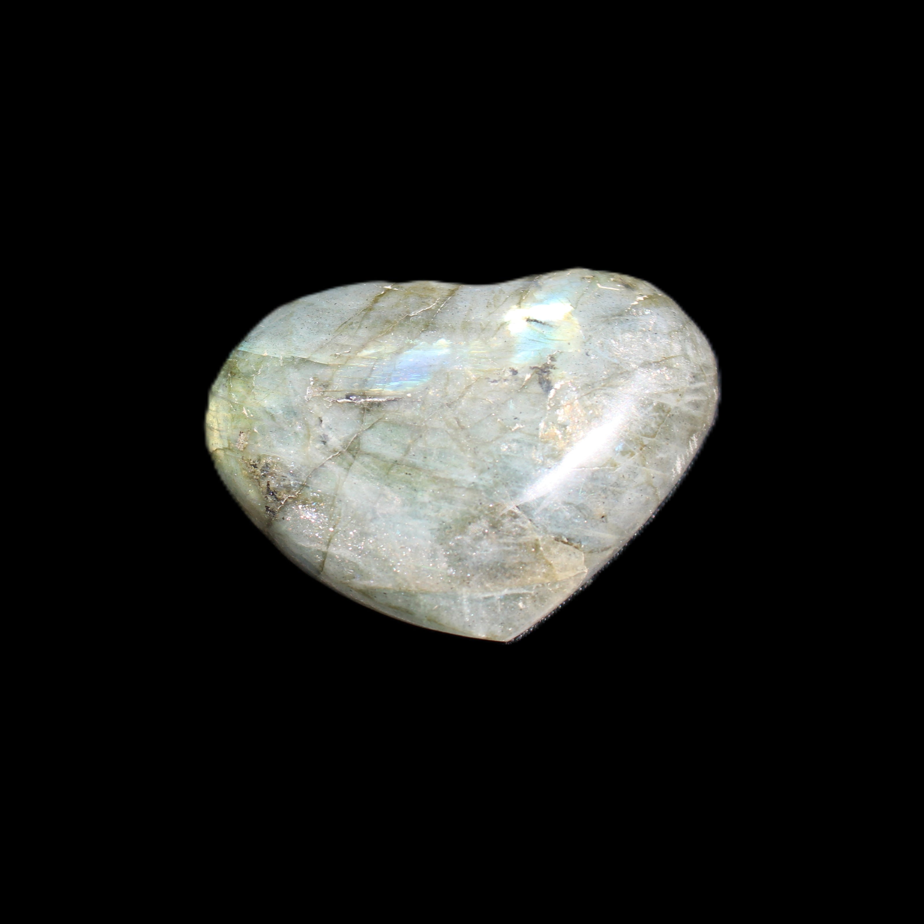 Labradorite heart 39-44g in sunlight - Rocks and Things Store