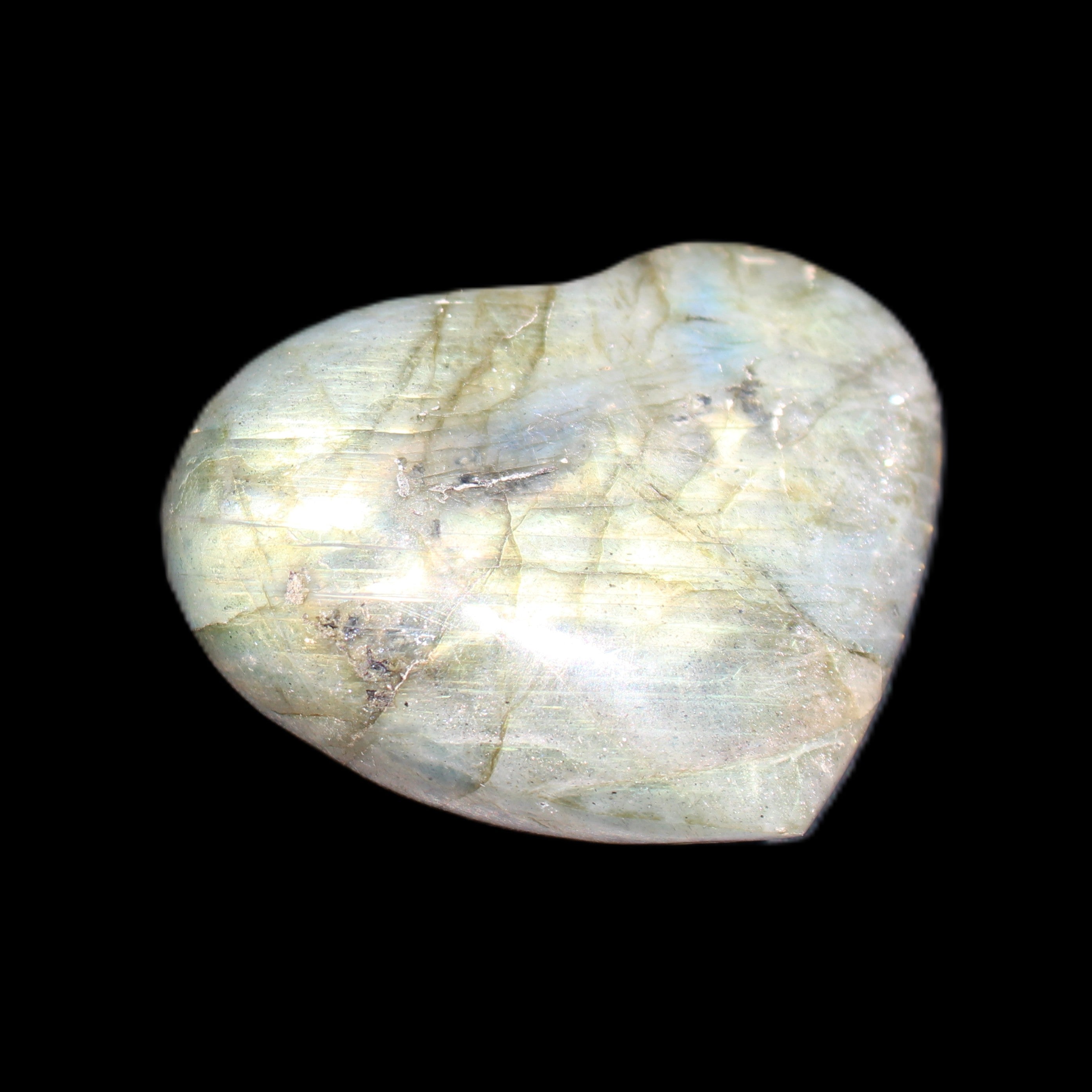 Labradorite heart 39-44g in sunlight - Rocks and Things Store