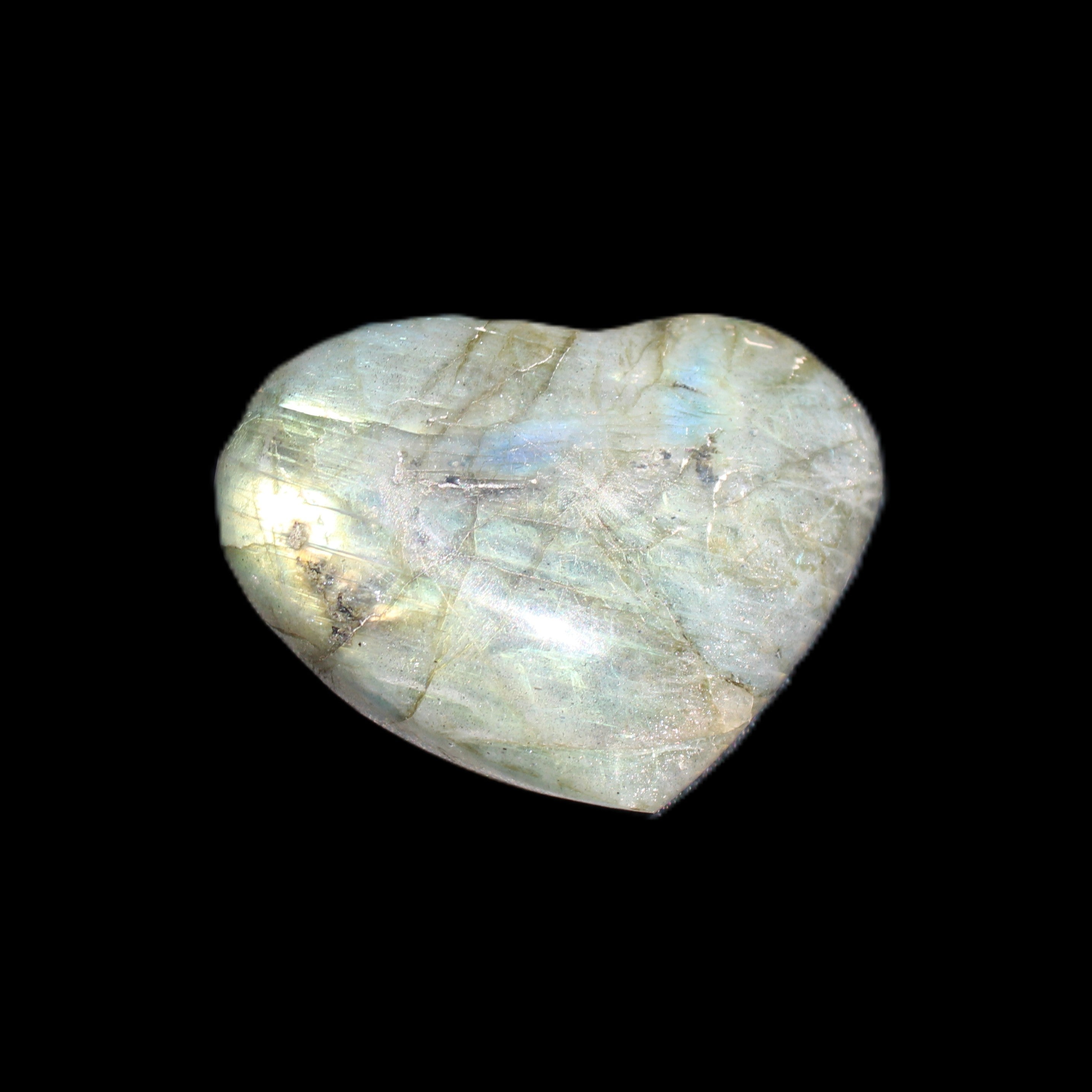 Labradorite heart 39-44g in sunlight - Rocks and Things Store