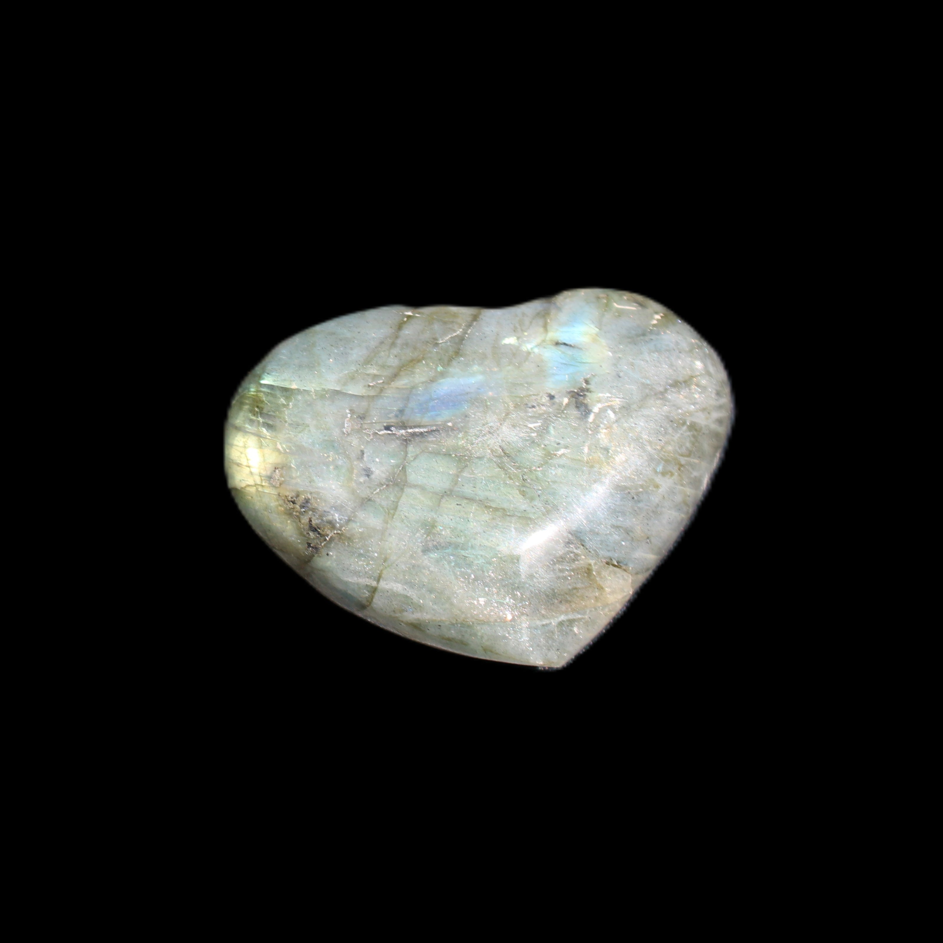 Labradorite heart 39-44g in sunlight - Rocks and Things Store