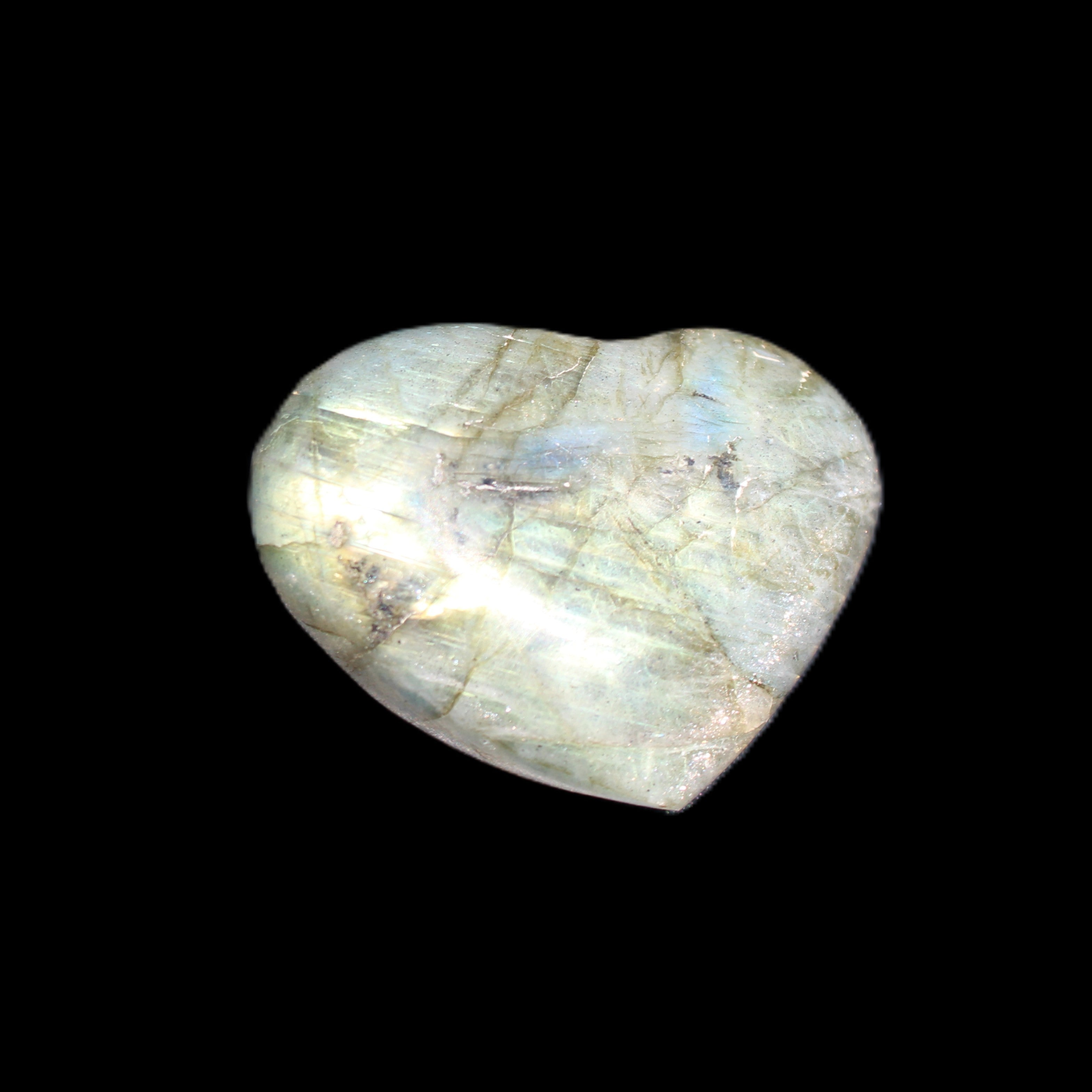 Labradorite heart 39-44g in sunlight - Rocks and Things Store