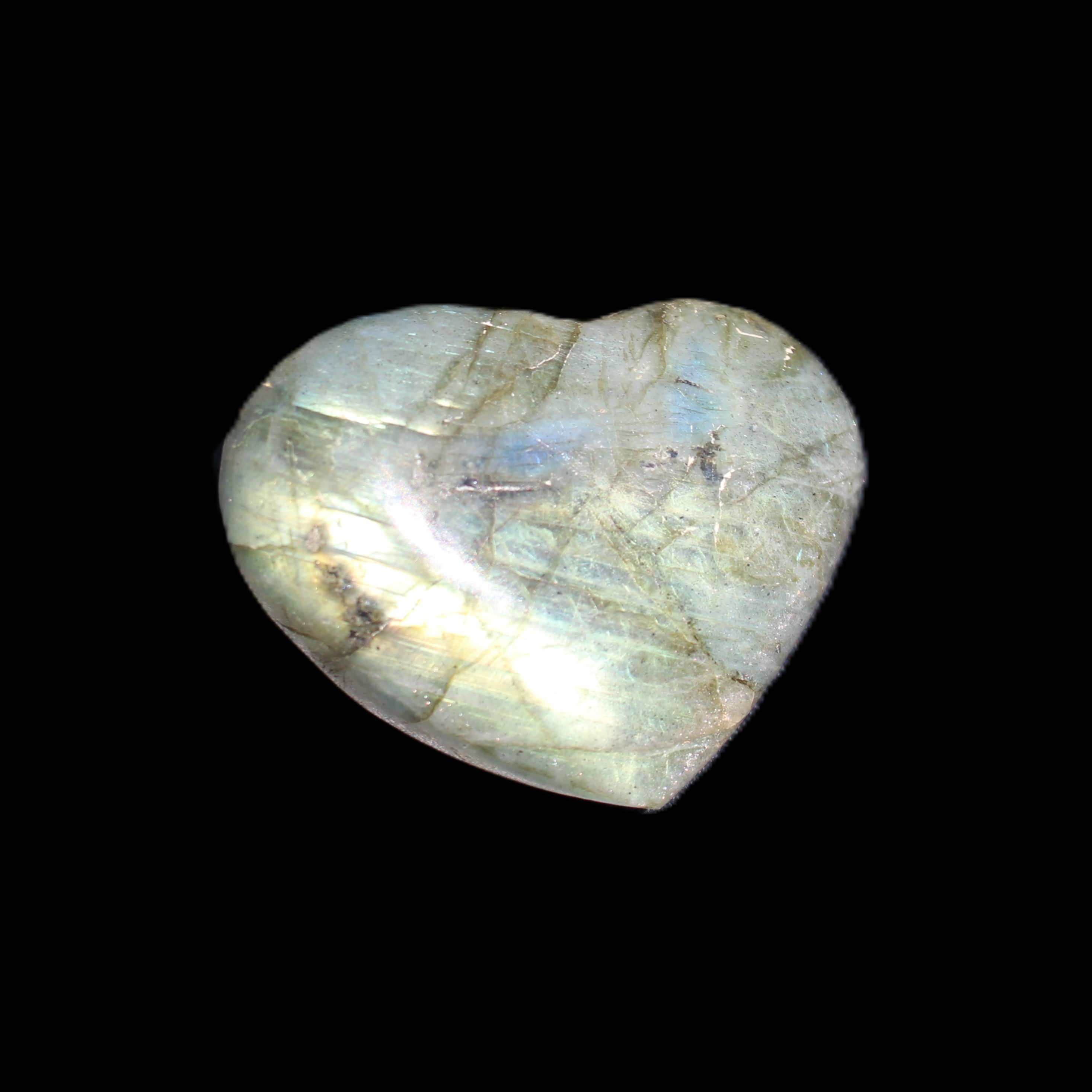 Labradorite heart 39-44g in sunlight - Rocks and Things Store