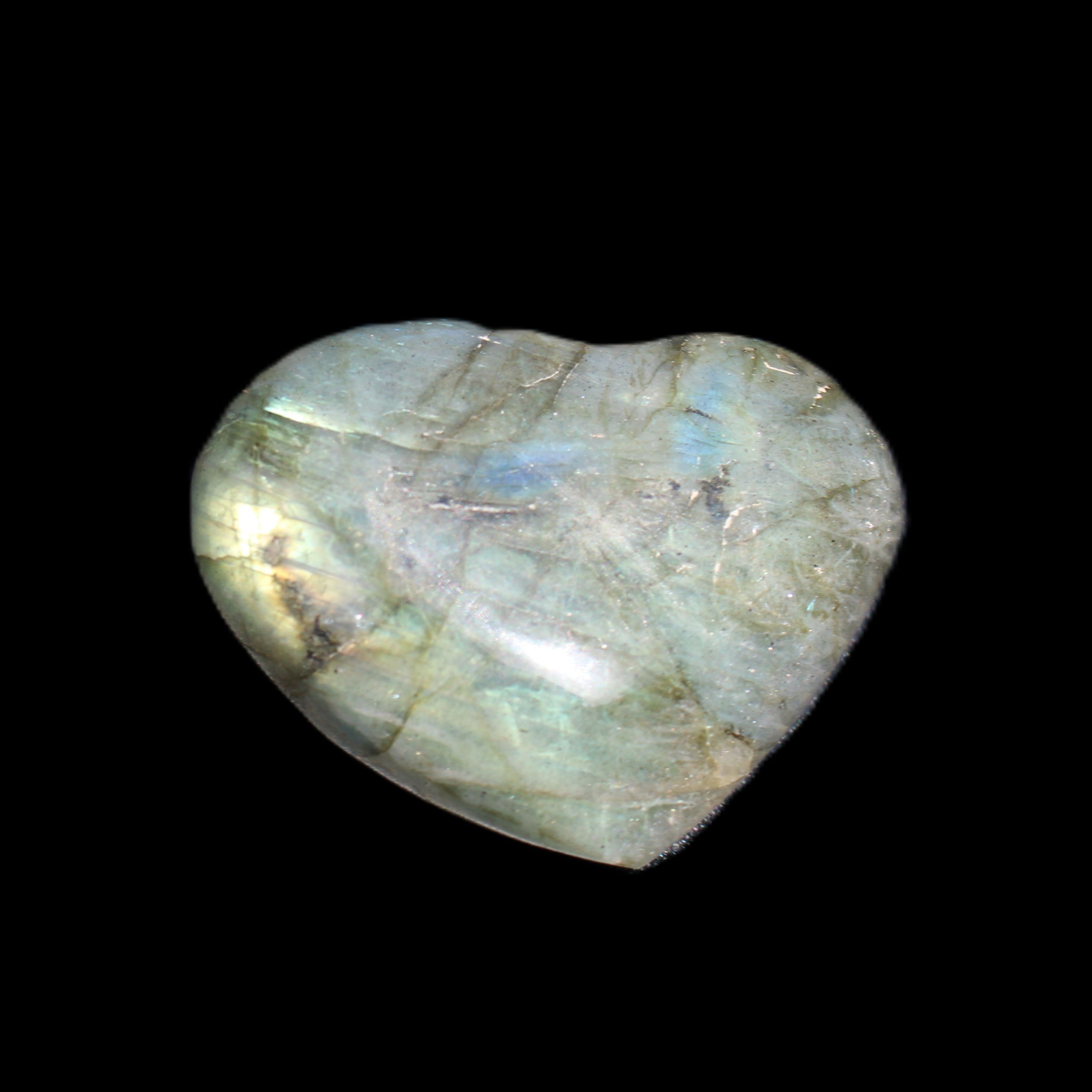 Labradorite heart 39-44g in sunlight - Rocks and Things Store