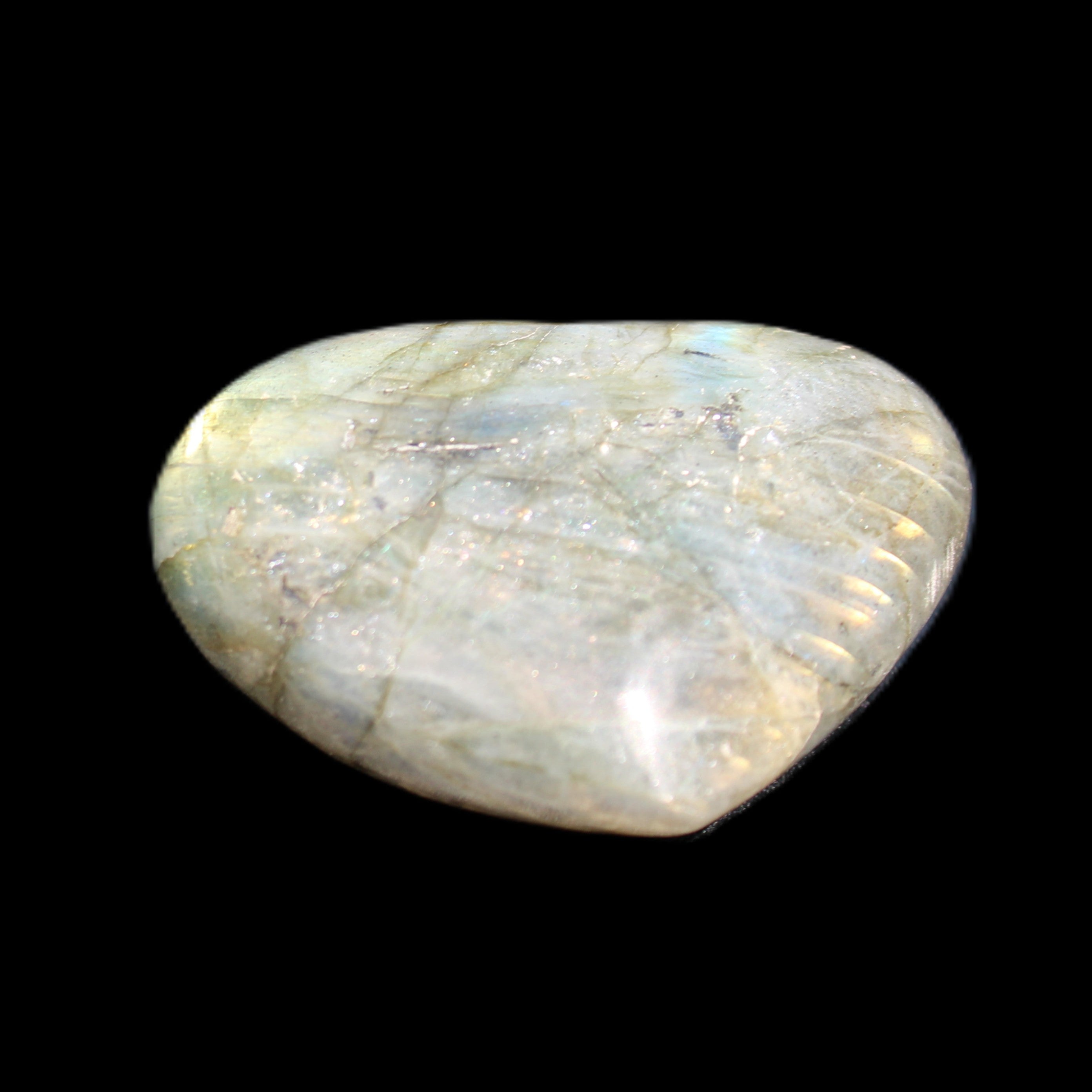 Labradorite heart 39-44g in sunlight - Rocks and Things Store