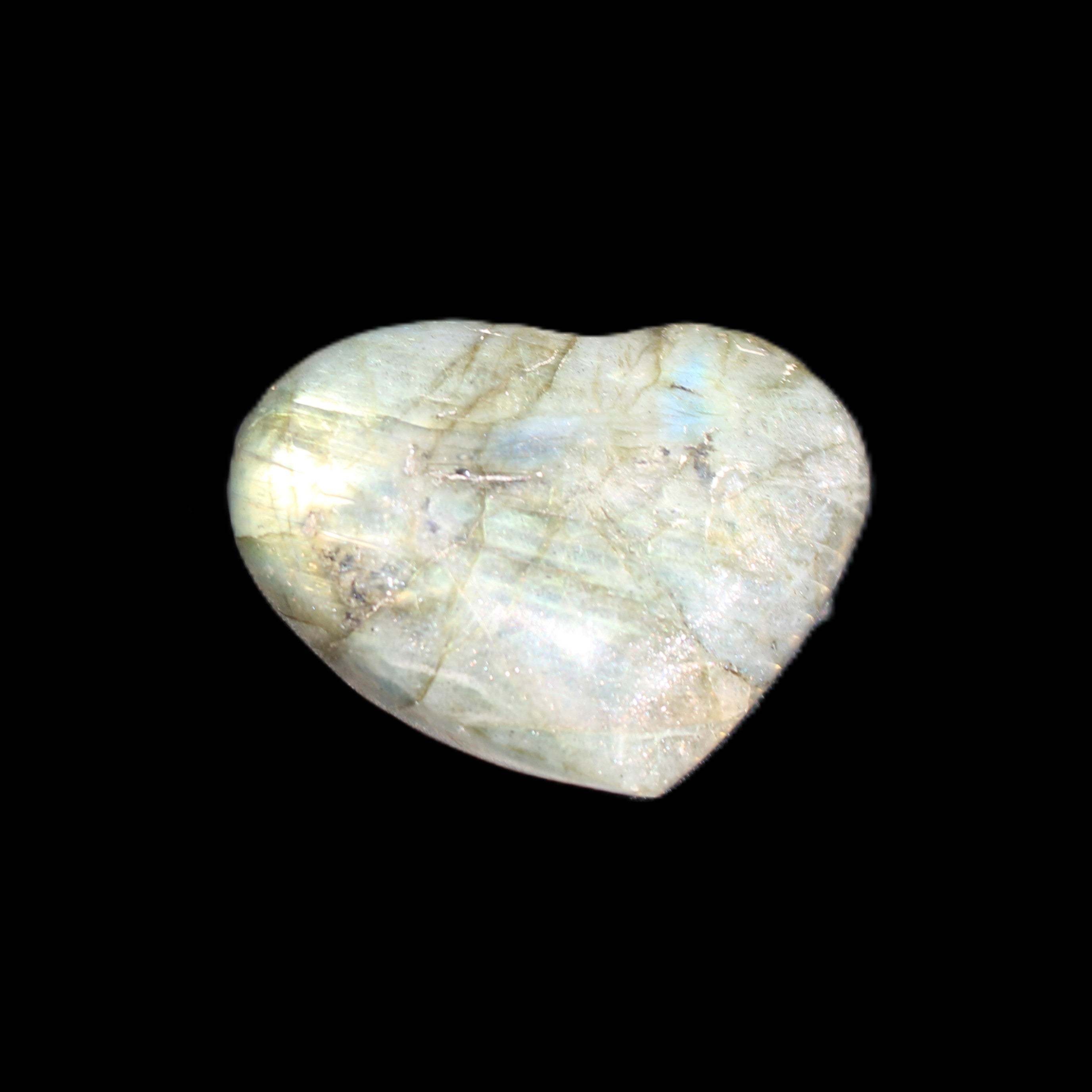 Labradorite heart 39-44g in sunlight - Rocks and Things Store
