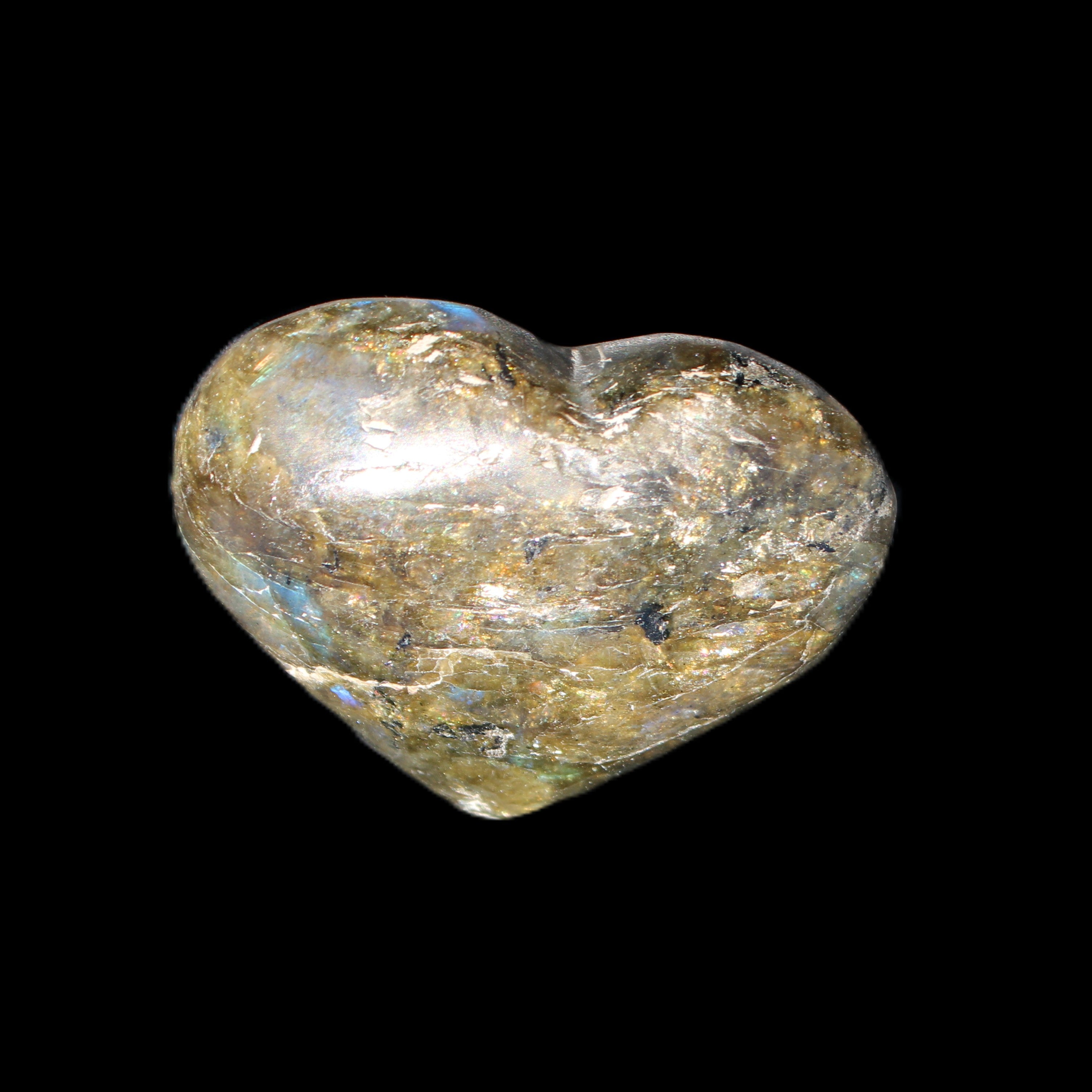Labradorite heart 39-44g in sunlight - Rocks and Things Store