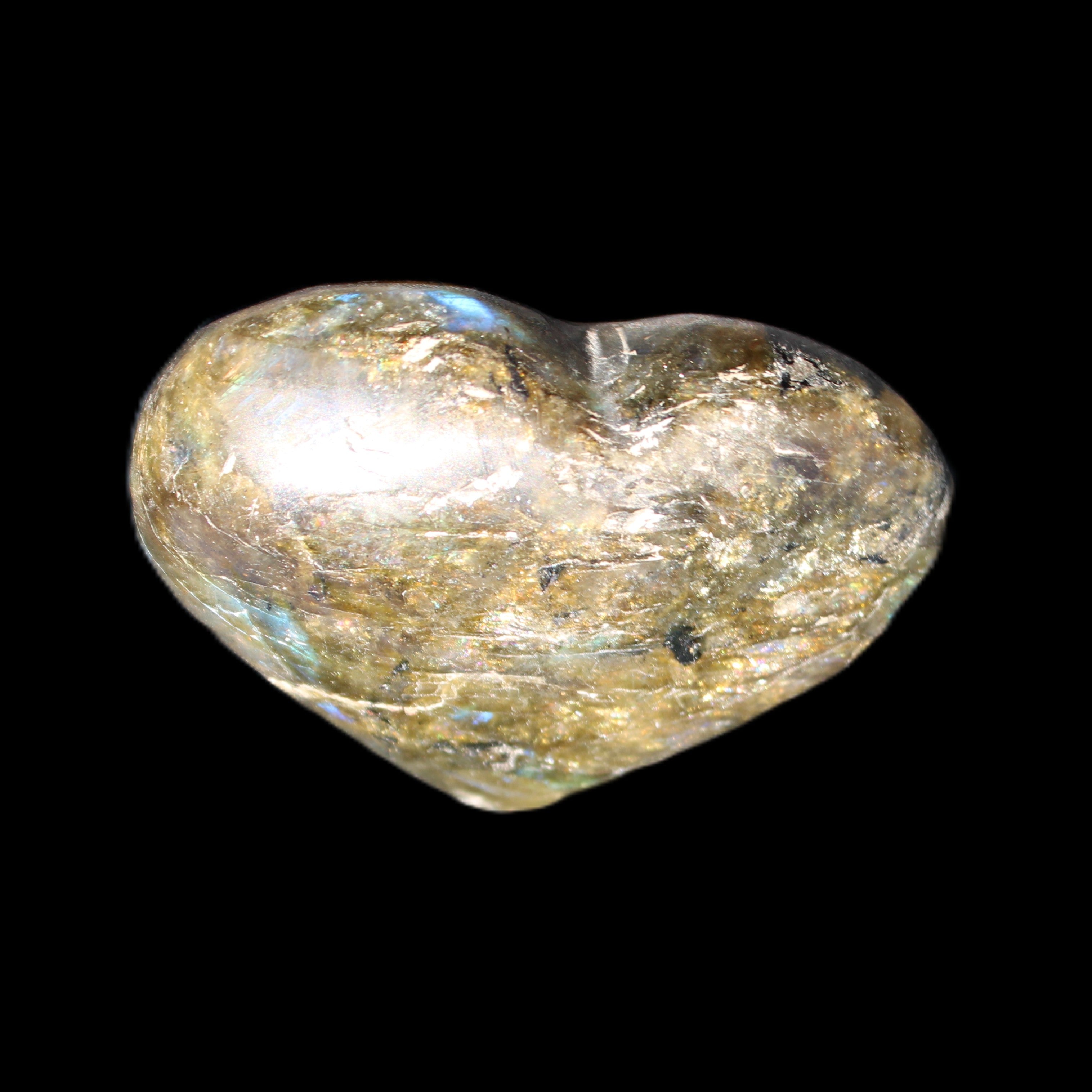 Labradorite heart 39-44g in sunlight - Rocks and Things Store