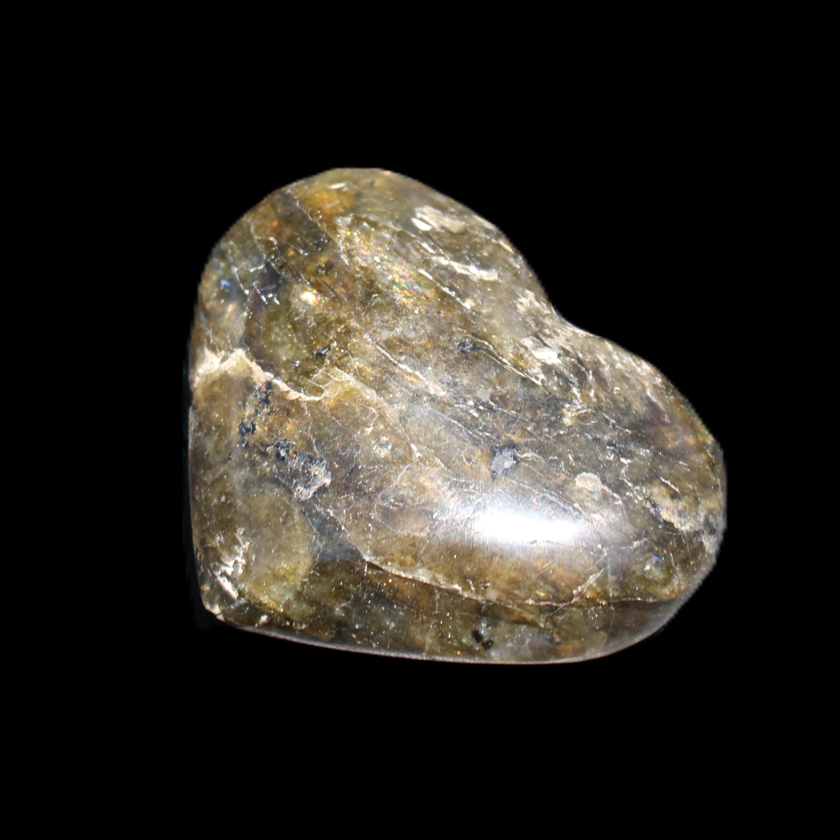 Labradorite heart 39-44g in sunlight - Rocks and Things Store