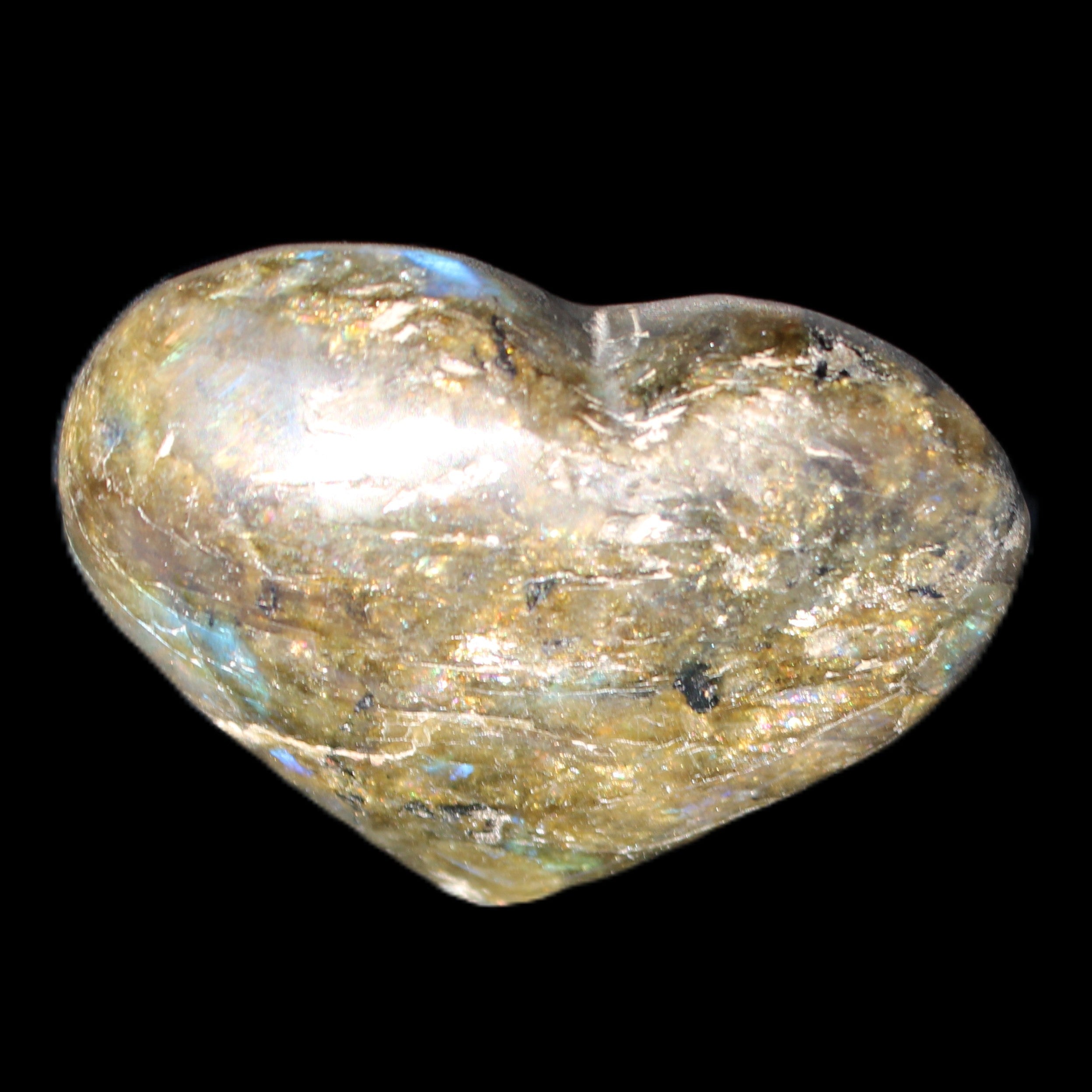 Labradorite heart 39-44g in sunlight - Rocks and Things Store