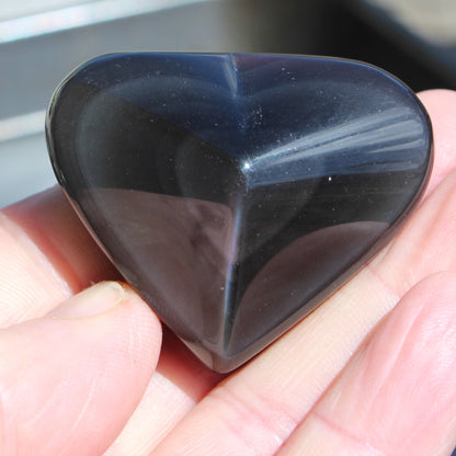 Obsidian heart carved 42g