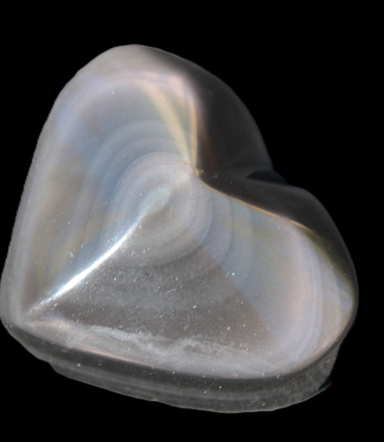 Obsidian rainbow heart hand-carved 80g Rocks and Things