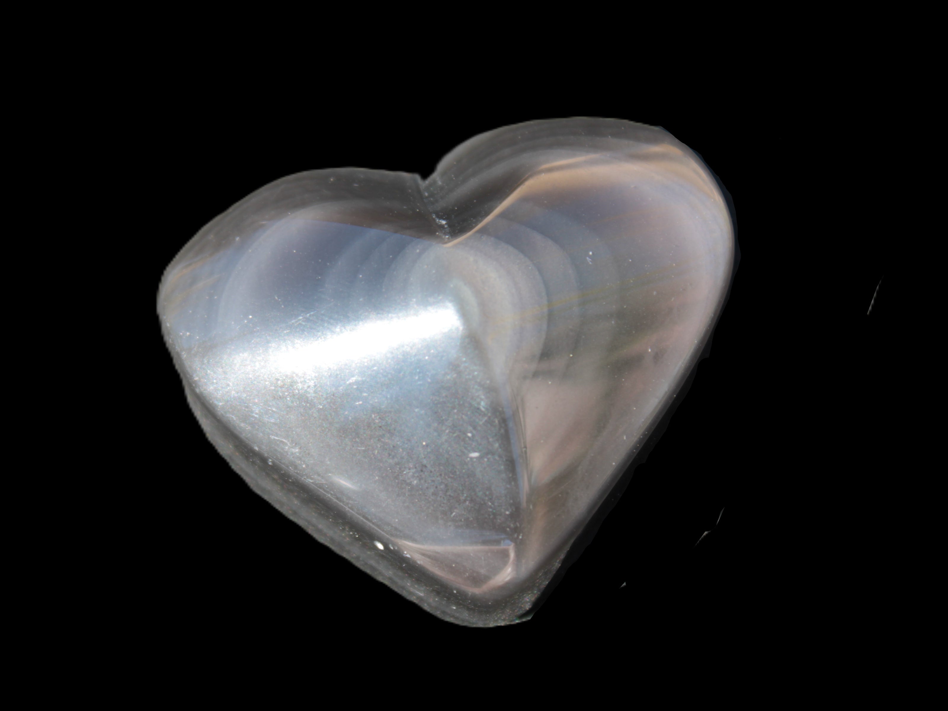 Obsidian rainbow heart hand-carved 80g Rocks and Things