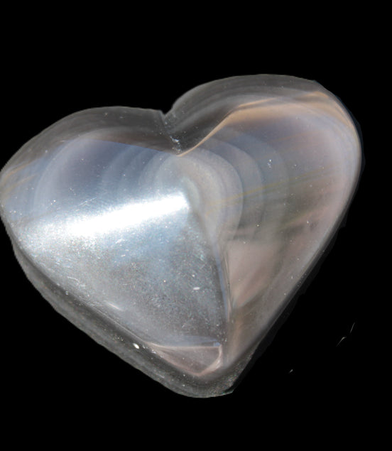 Obsidian rainbow heart hand-carved 80g Rocks and Things