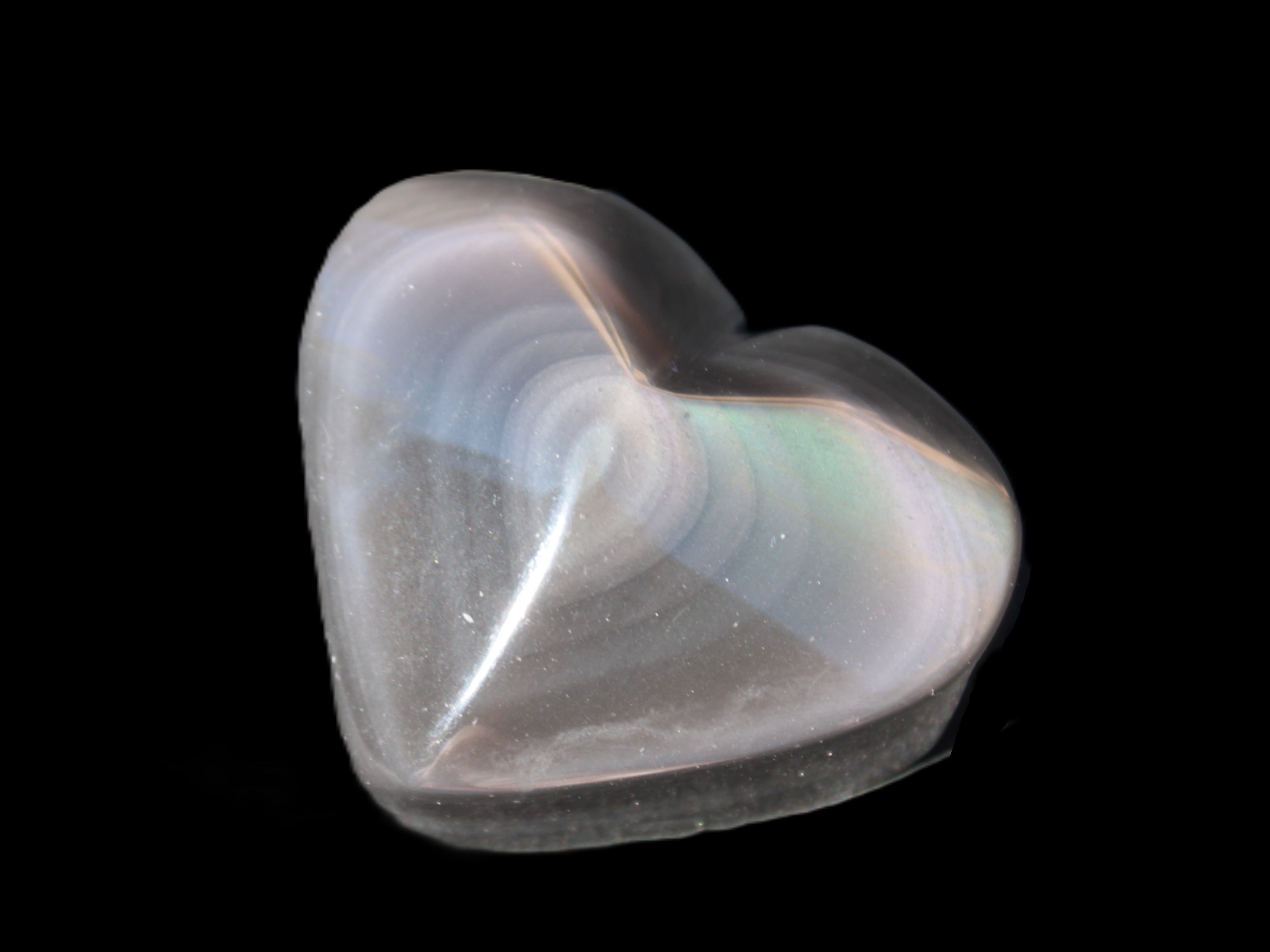 Obsidian rainbow heart hand-carved 80g Rocks and Things