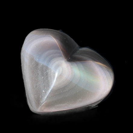 Obsidian rainbow heart hand-carved 80g Rocks and Things