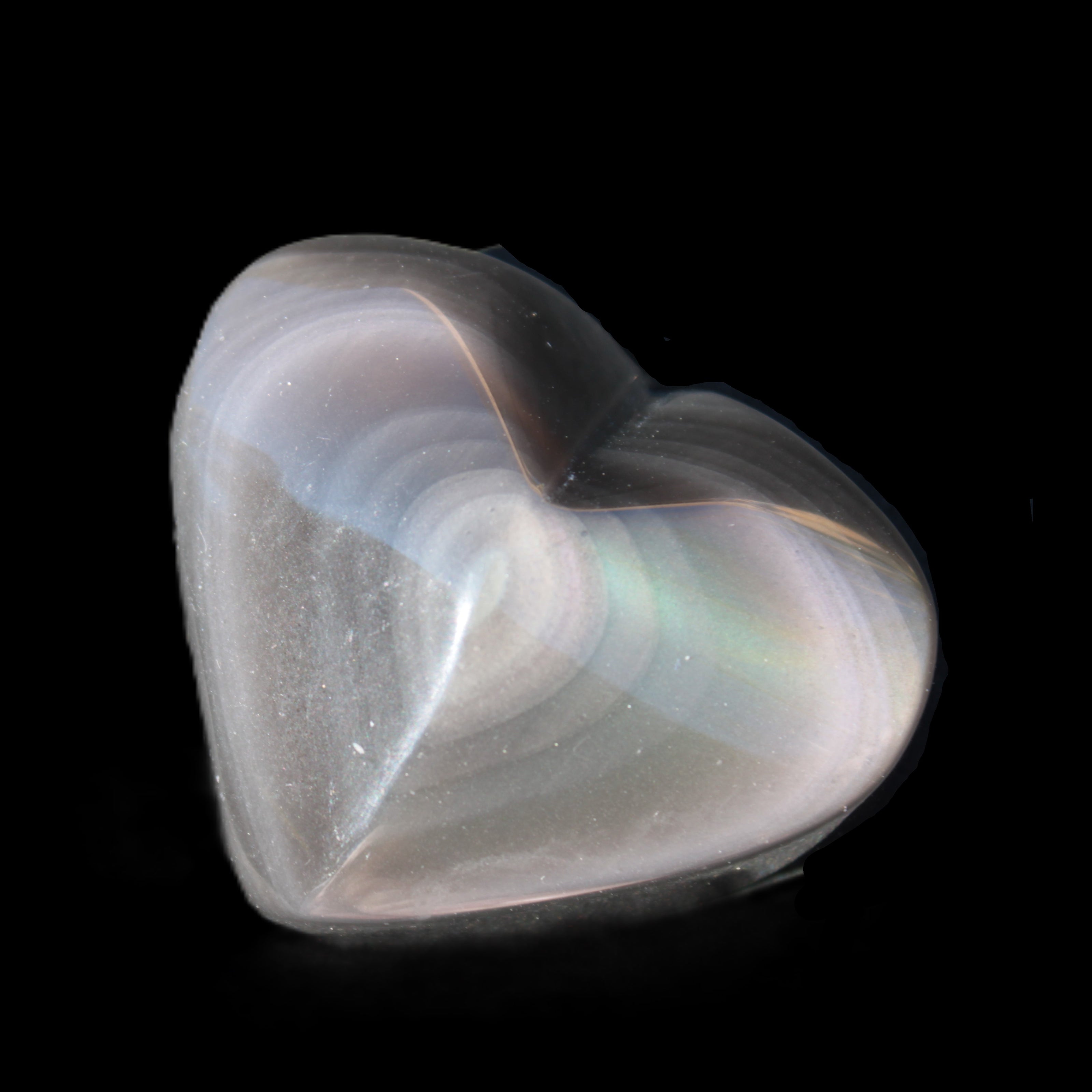 Obsidian rainbow heart hand-carved 80g Rocks and Things