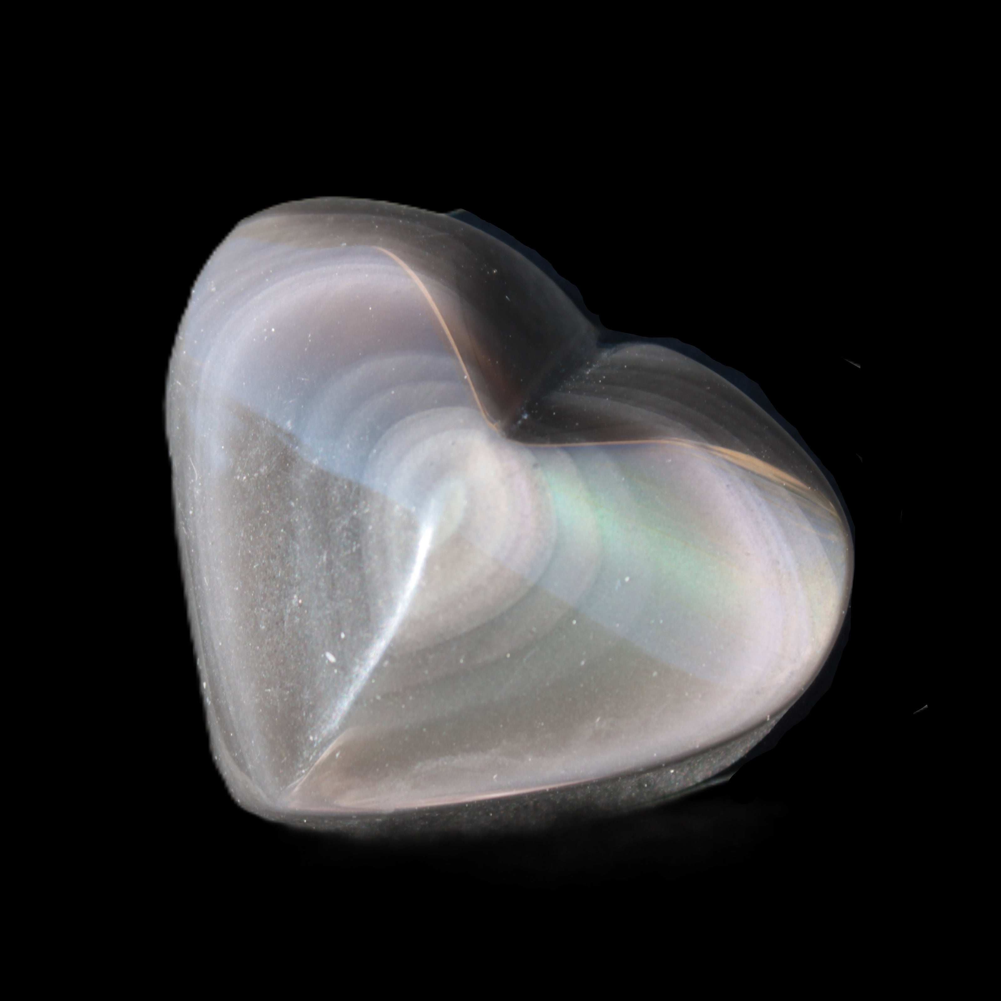 Obsidian rainbow heart hand-carved 80g Rocks and Things