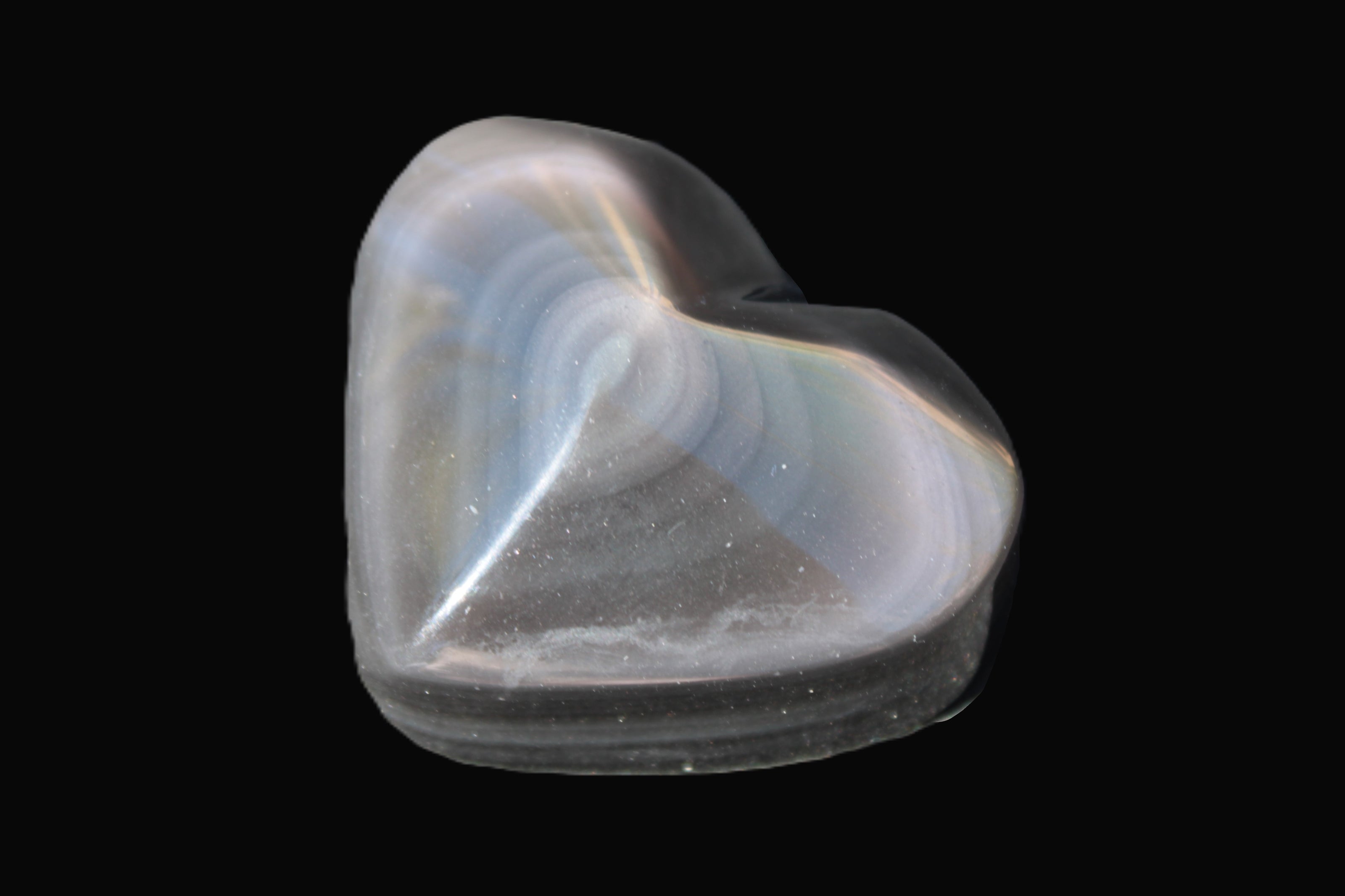 Obsidian rainbow heart hand-carved 80g Rocks and Things
