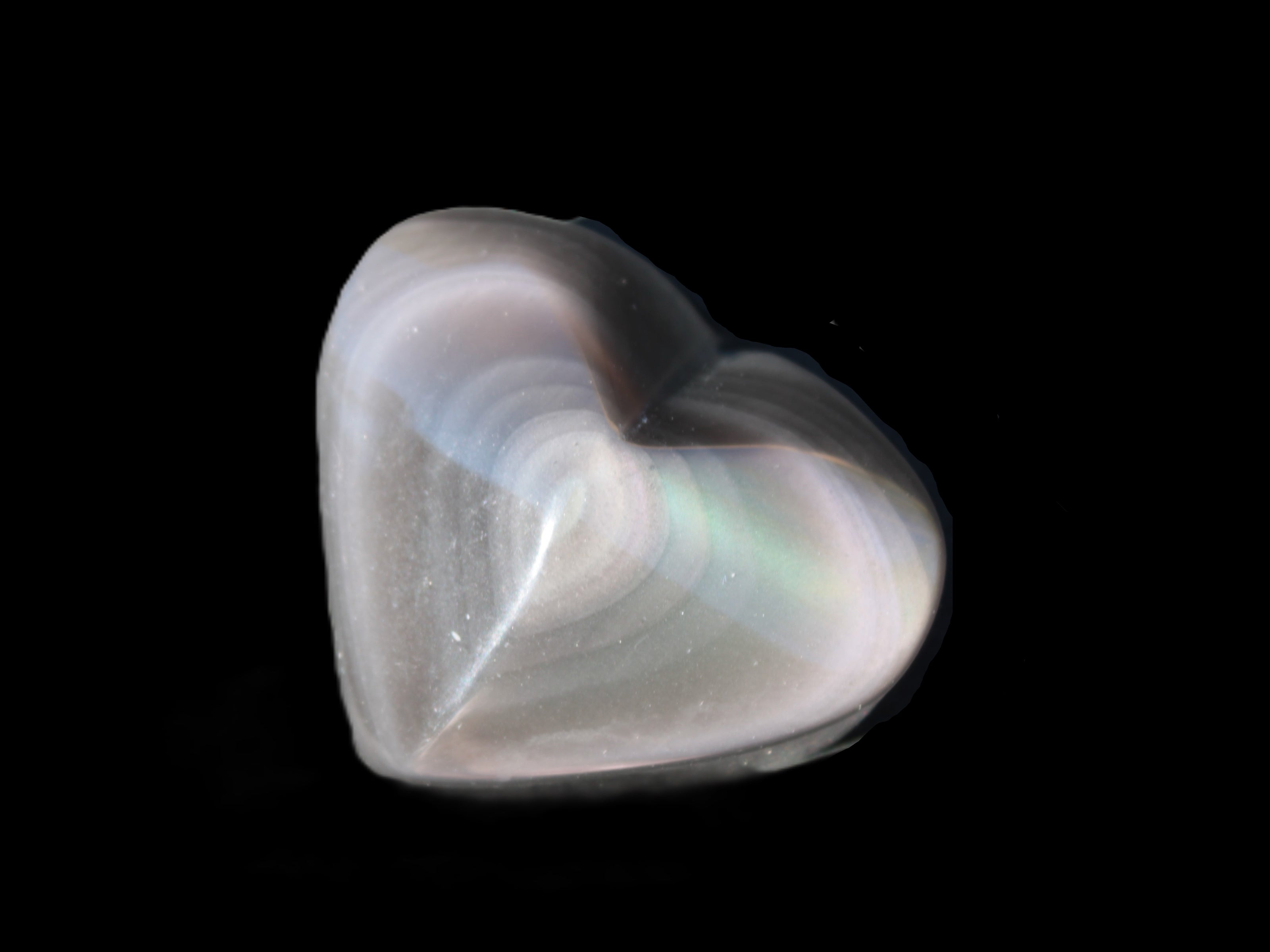 Obsidian rainbow heart hand-carved 80g Rocks and Things