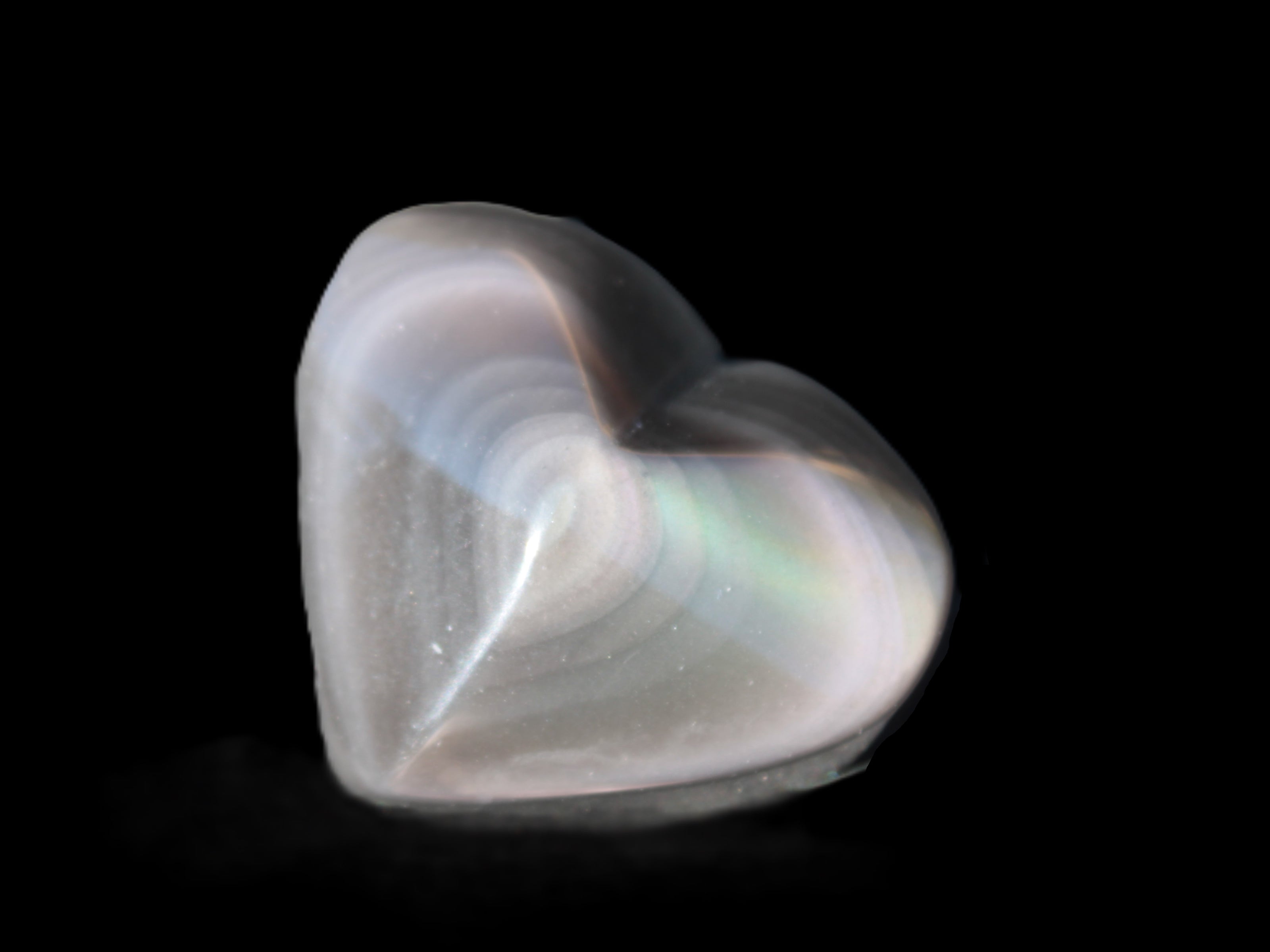Obsidian rainbow heart hand-carved 80g Rocks and Things