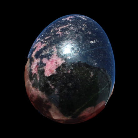 Rhodonite egg 248g in sunlight - Rocks and Things Store