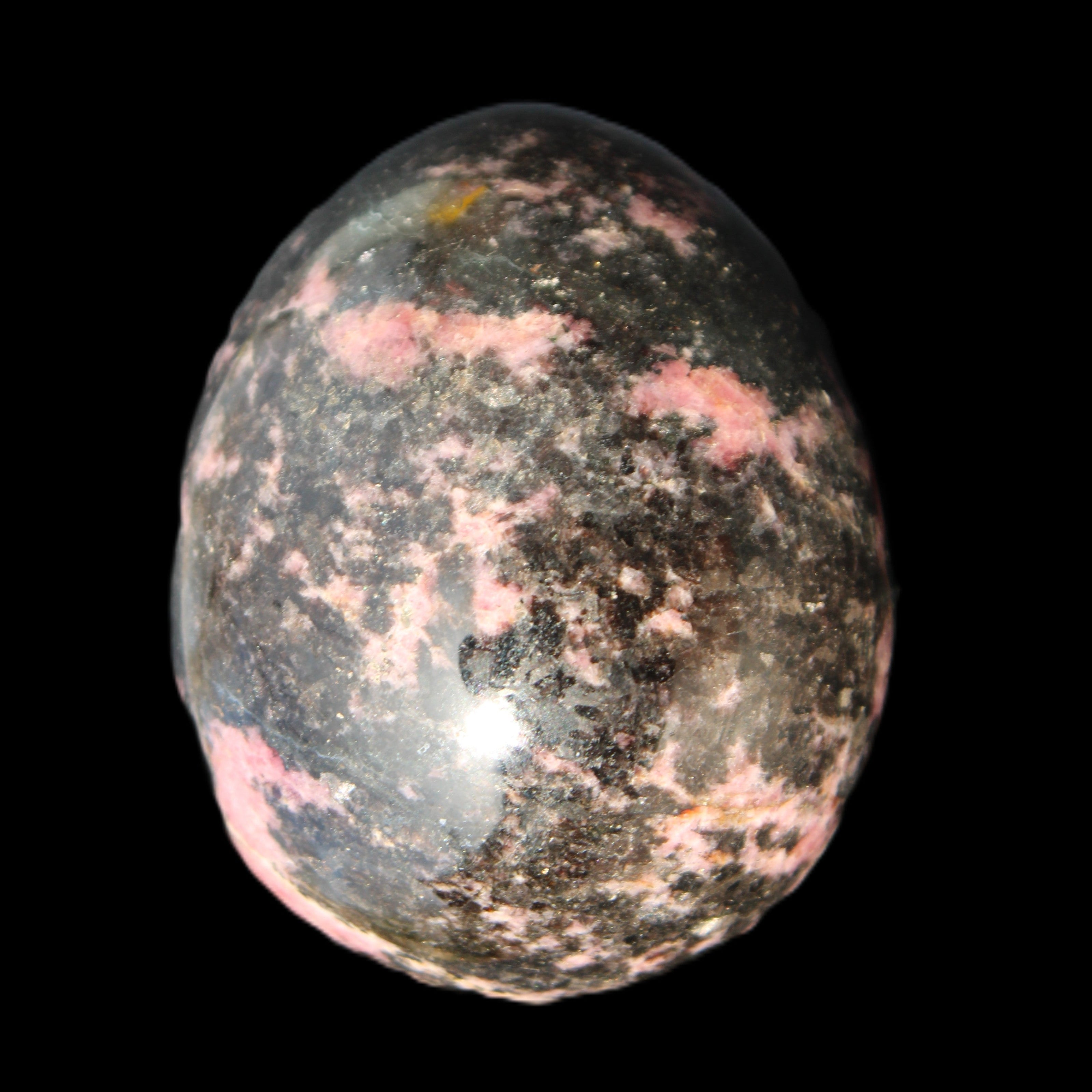 Rhodonite egg 248g in sunlight - Rocks and Things Store