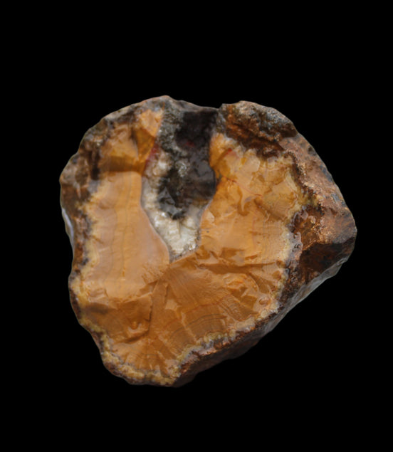 Warring States Orange Agate geode from China 324g in sunlight - Rocks and Things Store
