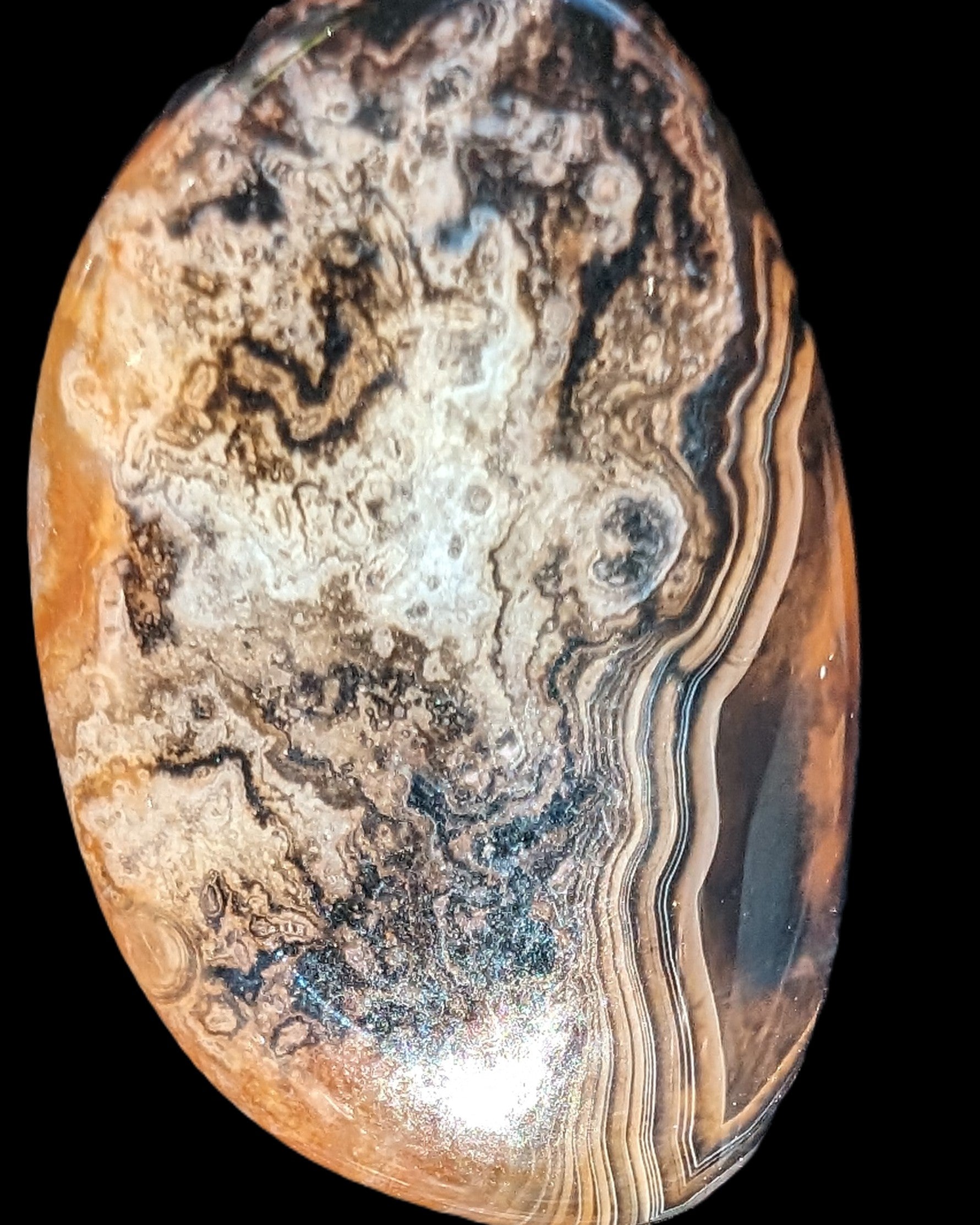 Sardonyx agate palm stone 35-45g Rocks and Things