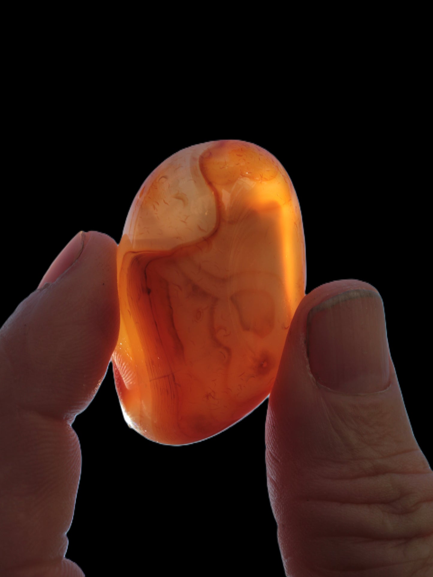 Sardonyx agate palm stone 35-45g Rocks and Things