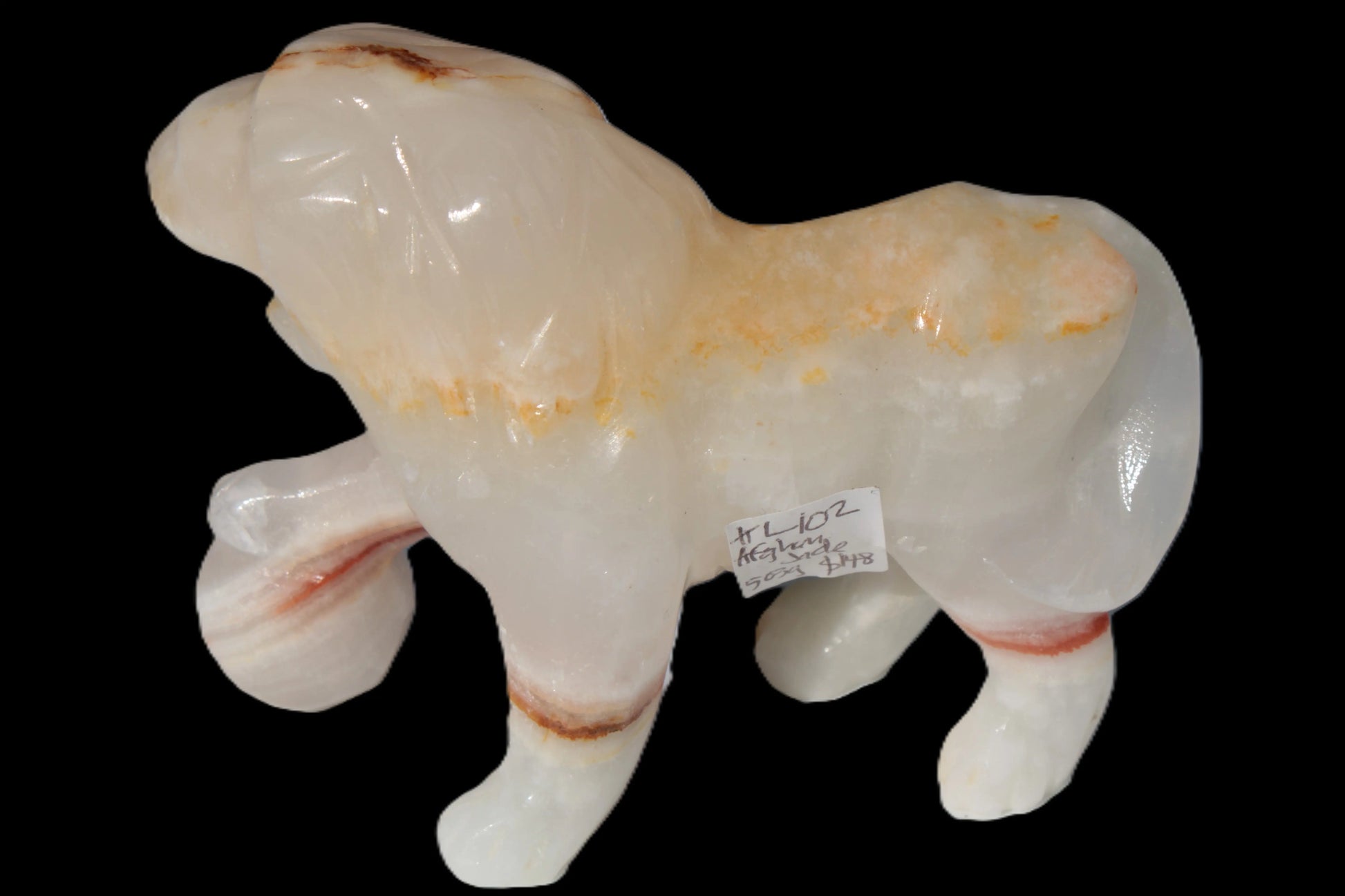 Afghan Jade Onyx hand-carved Lion 503g Rocks and Things