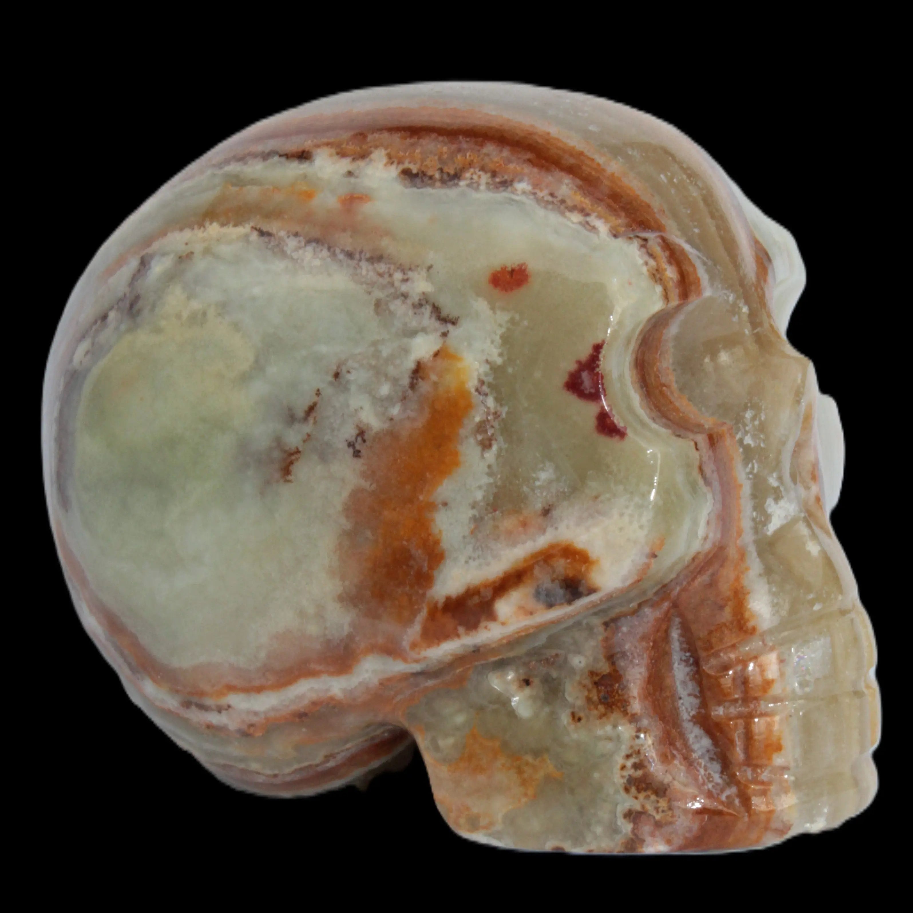 Afghan Jade hand-carved skull 182g in sunshine - Rocks and Things Store